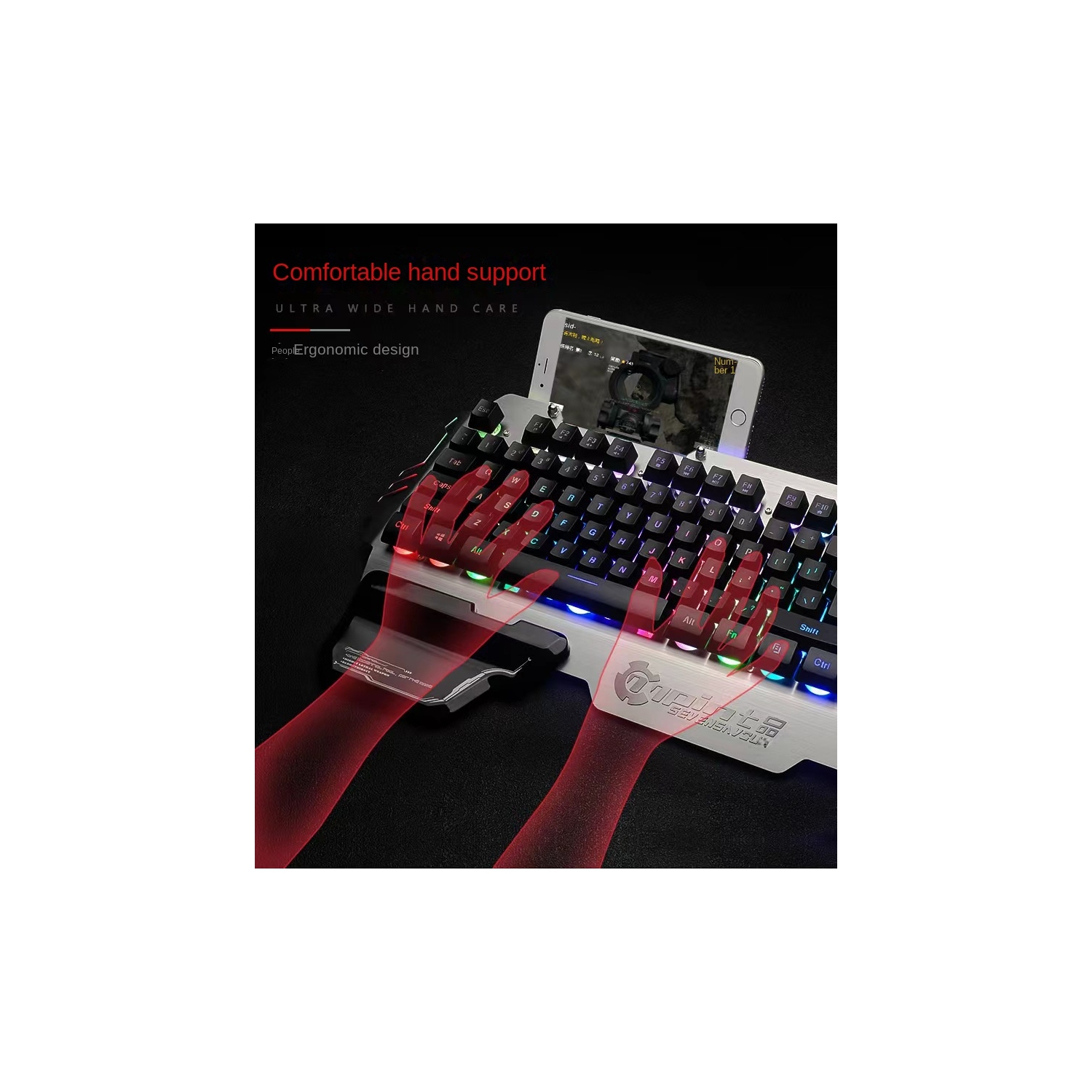 SuperShield PK900 Gaming Keyboard - Multiple Color Rainbow LED Backlit - Mechanical Feeling - USB Wired Multimedia Gaming Keyboard for PC Windows