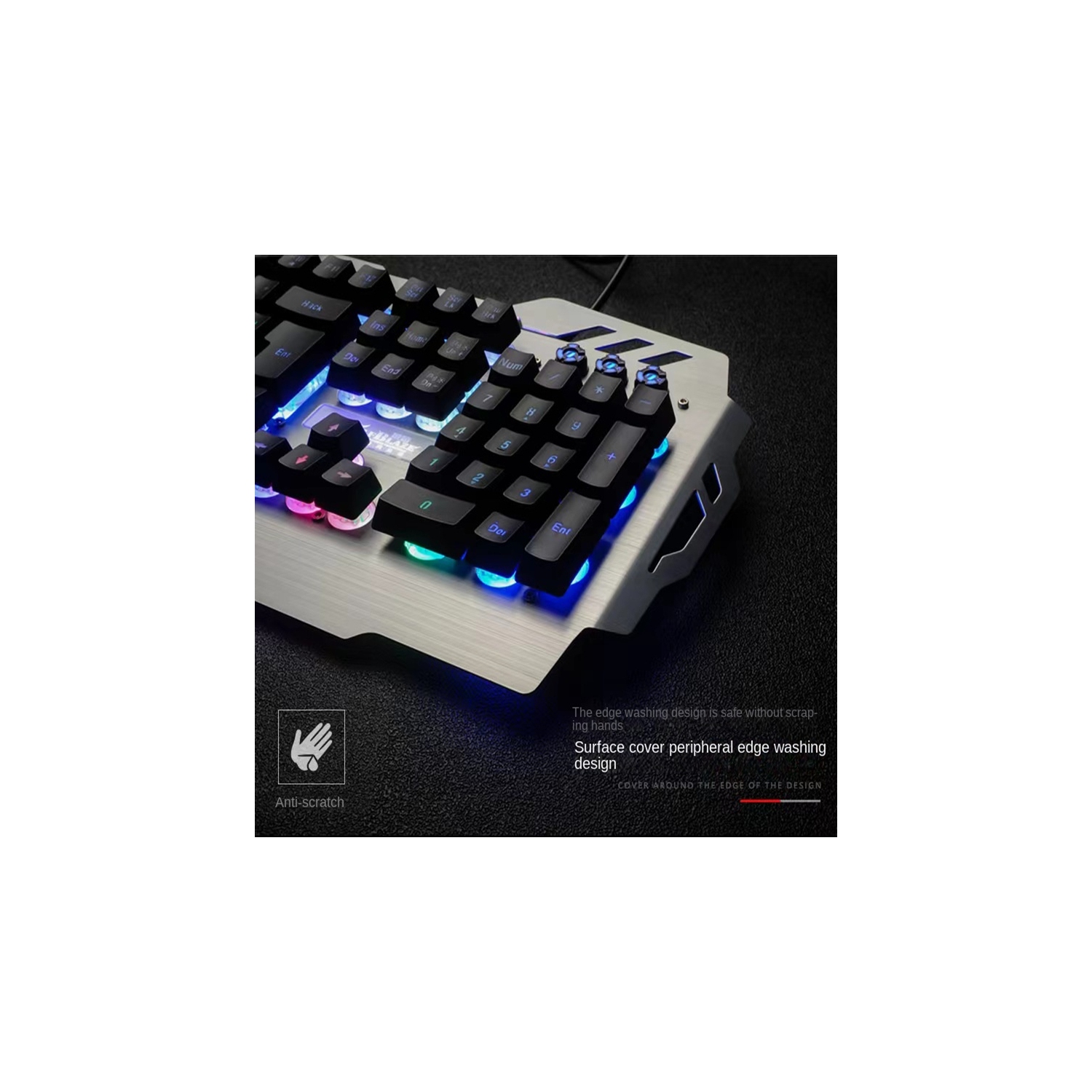 SuperShield PK900 Gaming Keyboard - Multiple Color Rainbow LED Backlit - Mechanical Feeling - USB Wired Multimedia Gaming Keyboard for PC Windows