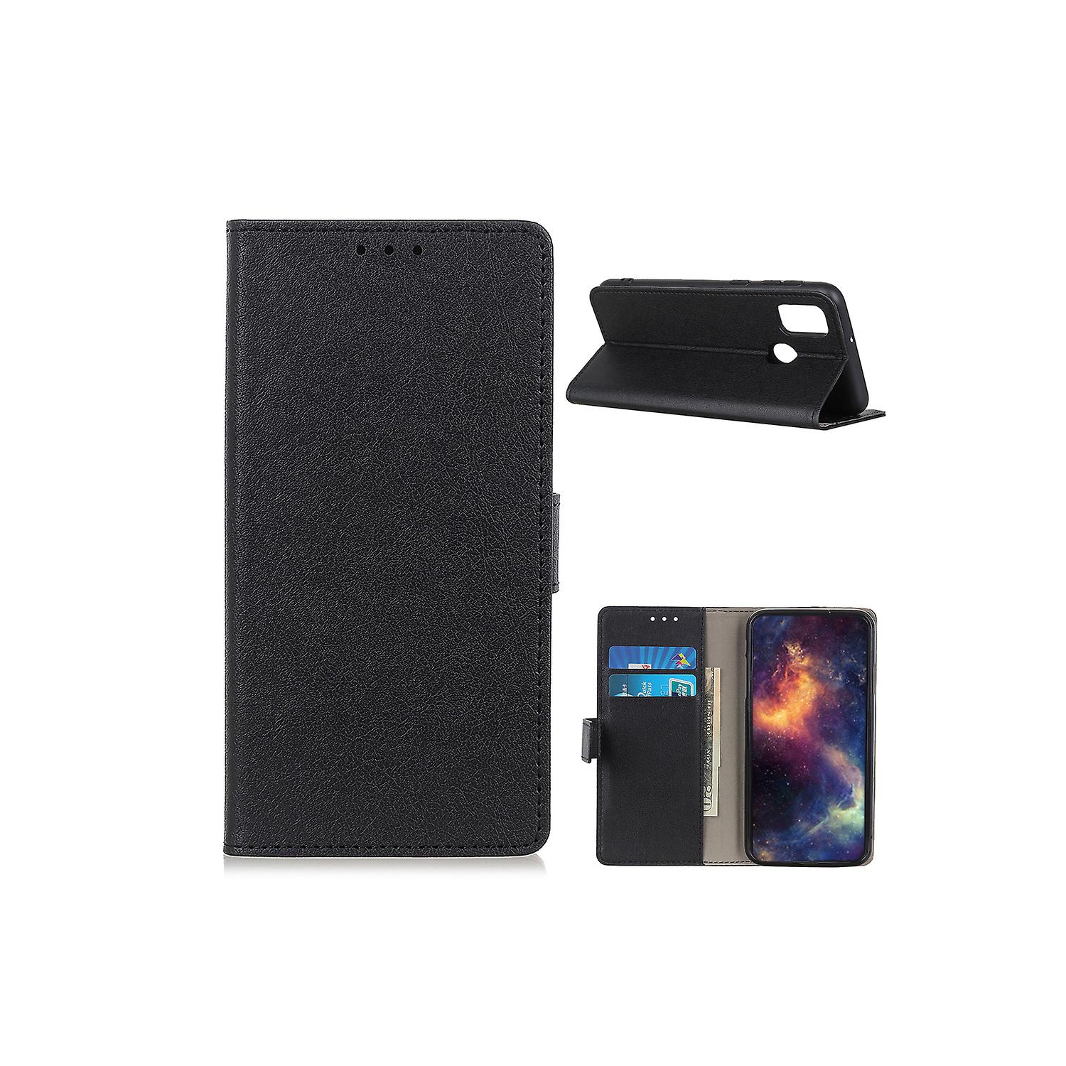Wallet Stand Pu Leather Case For Oneplus Nord N100 Flip Cover - Black
