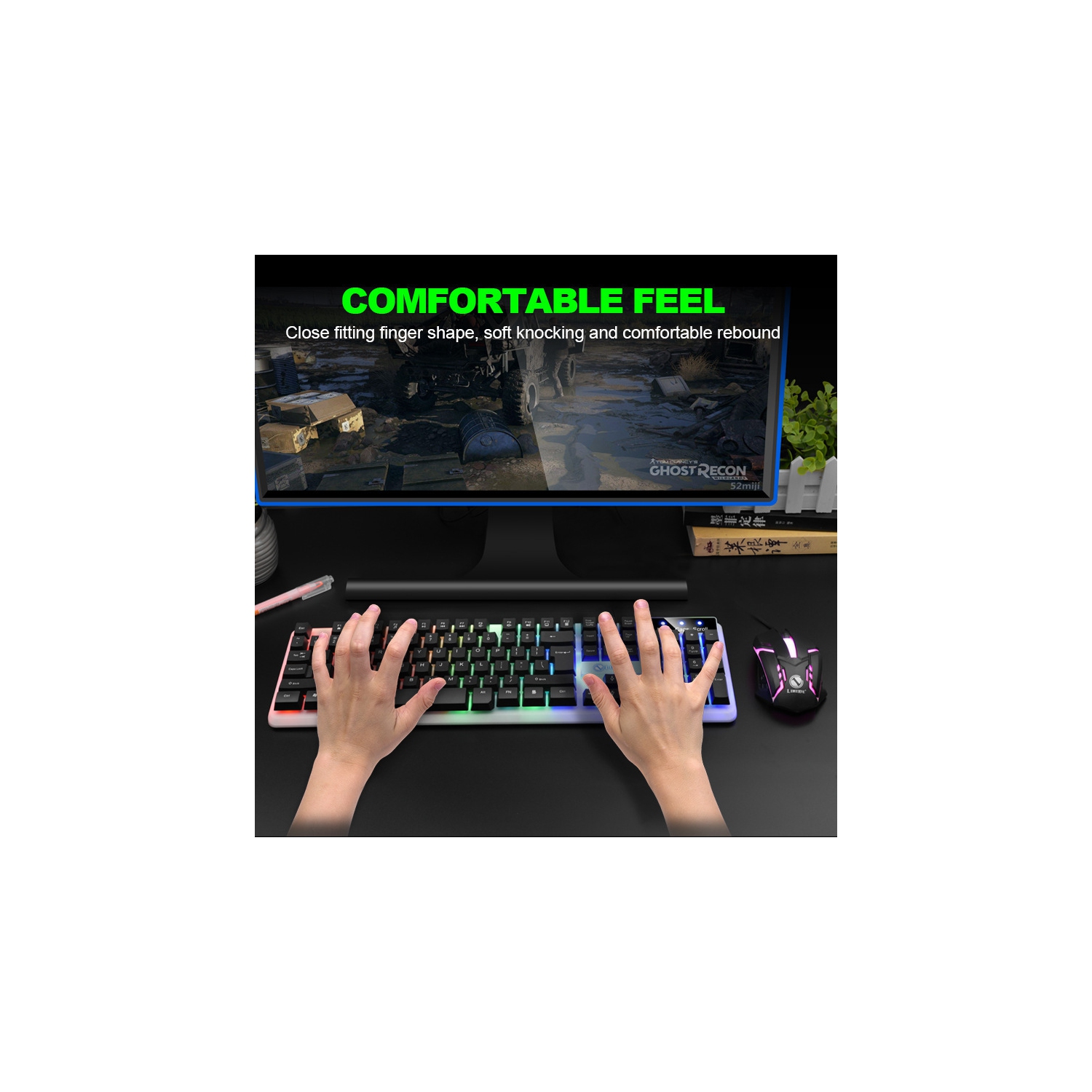 SuperShield Keyboard Mouse Set New GT X350 Glow Suspended Keyboard Mechanical Hand Gaming Mouse