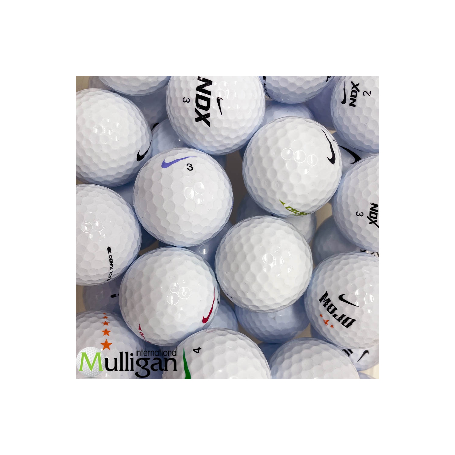 Mulligan Golf Balls 48 White Nike 5A Recycled Used Golf Balls