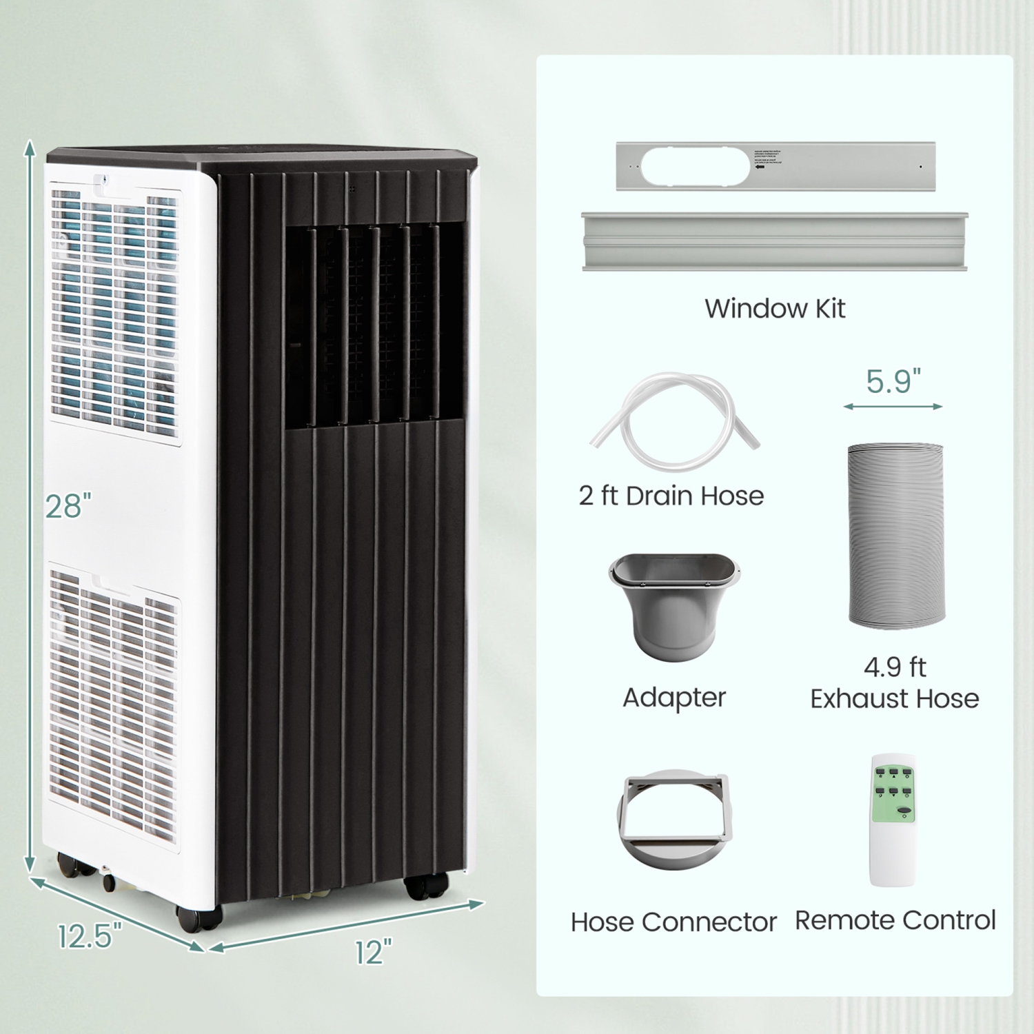 Gymax 8000 BTU Portable Air Conditioner 3-in-1 AC Unit w/ Cool Dehum Fan Sleep Mode