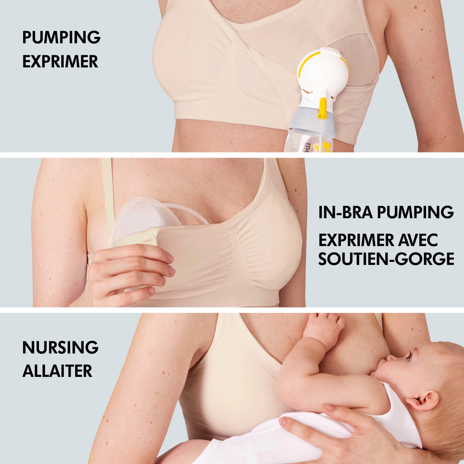 Medela 3-in-1 Nursing and Pumping Bra - Chai