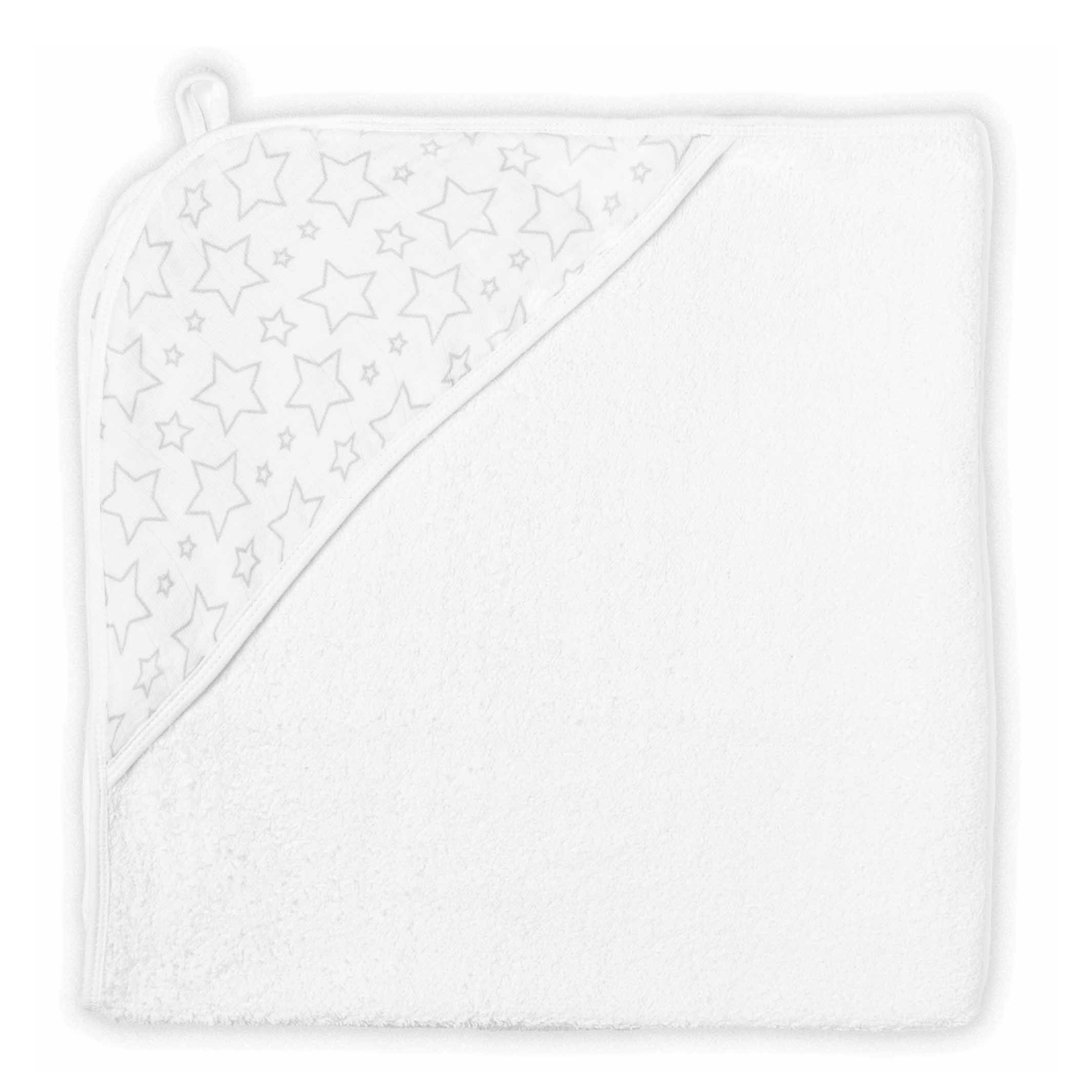 Serviette de bain à capuche en mousseline et éponge de coton de Necessities by Tender Tyme - Étoiles Gris