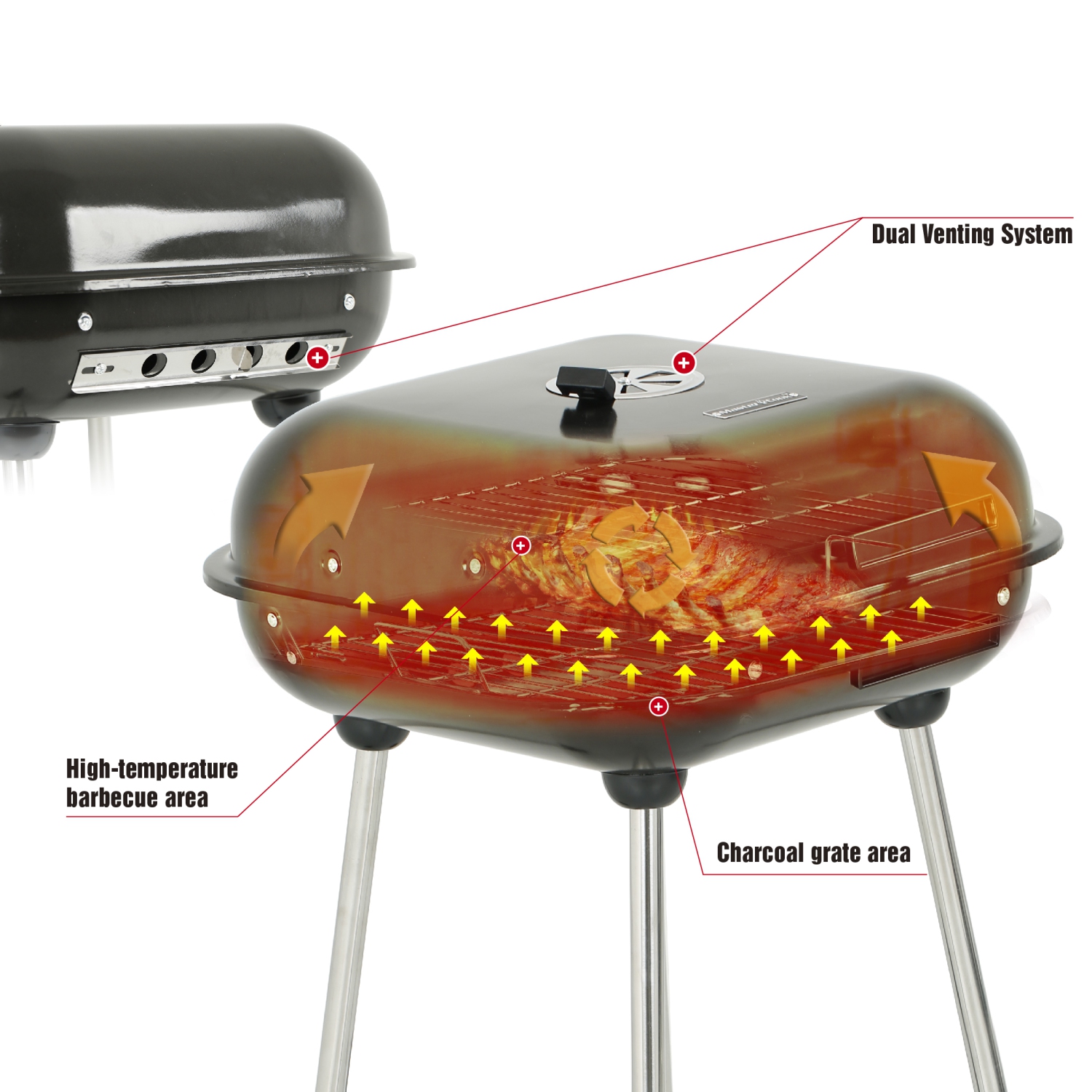 18” Square Charcoal Grill