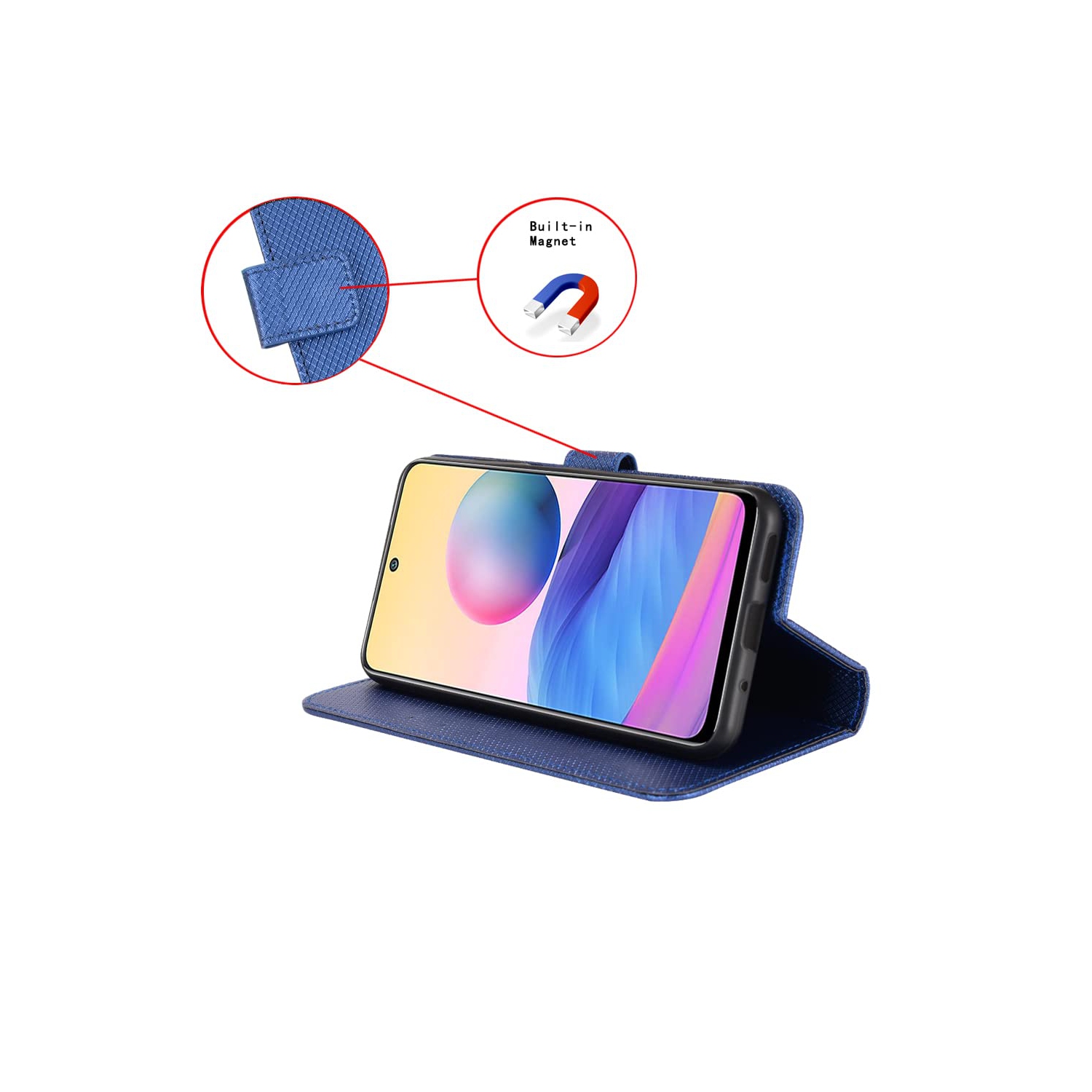 Case for Asus ROG Phone 6 Leather Case Cover,PU Leather flip Cover Case for Asus ROG Phone 6 Pro Case Cover Blue