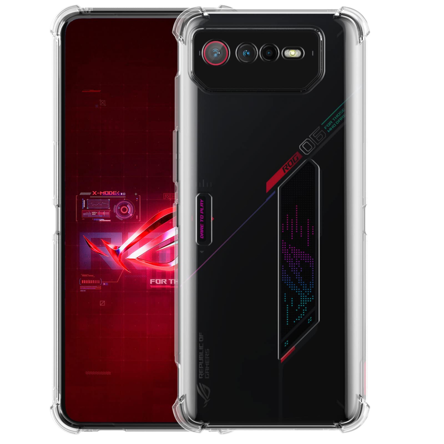 Étui pour ROG Phone 6 d’ASUS, étui pour téléphone ROG 6 transparent, coins renforcés résistant aux égratignures, étui protecteur en silicone souple