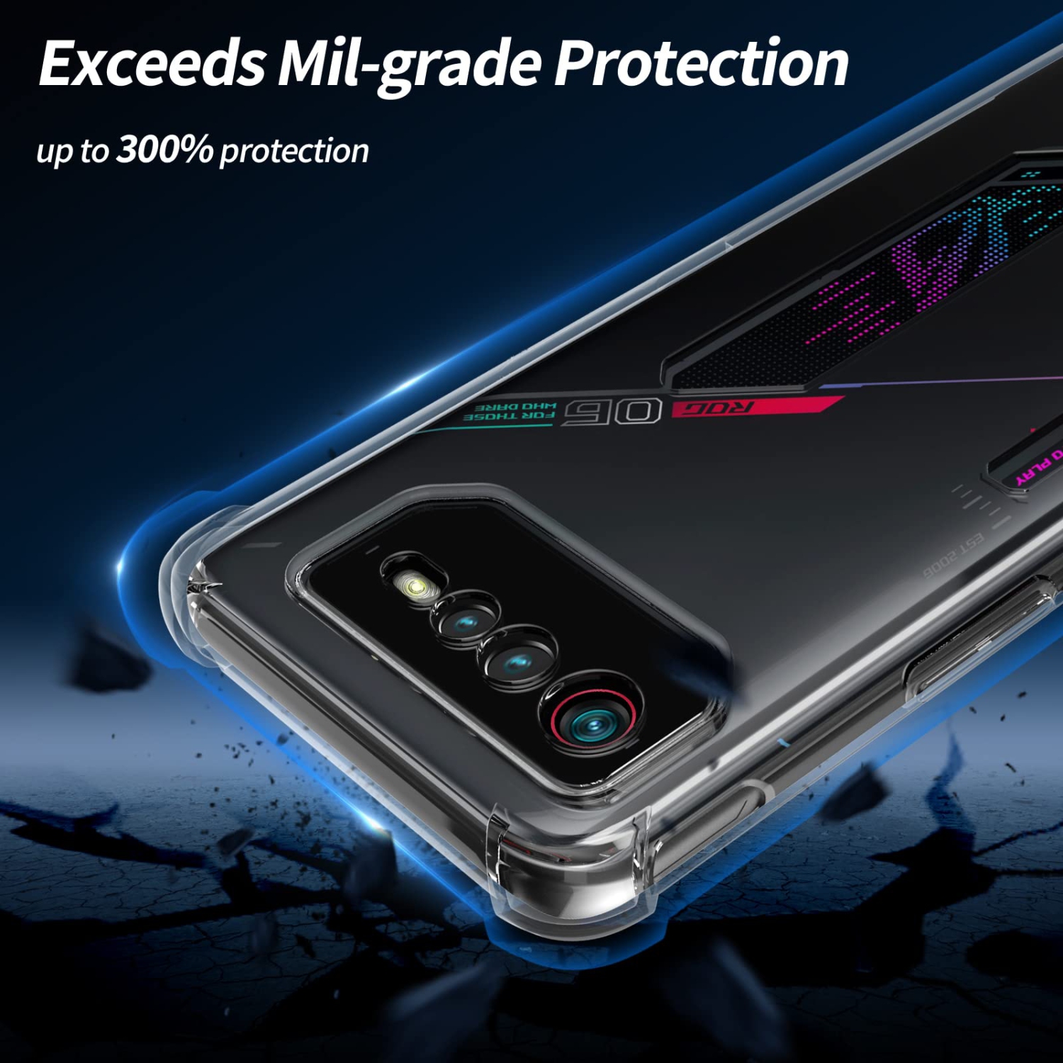 Étui pour ROG Phone 6 d’ASUS, étui pour téléphone ROG 6 transparent, coins renforcés résistant aux égratignures, étui protecteur en silicone souple