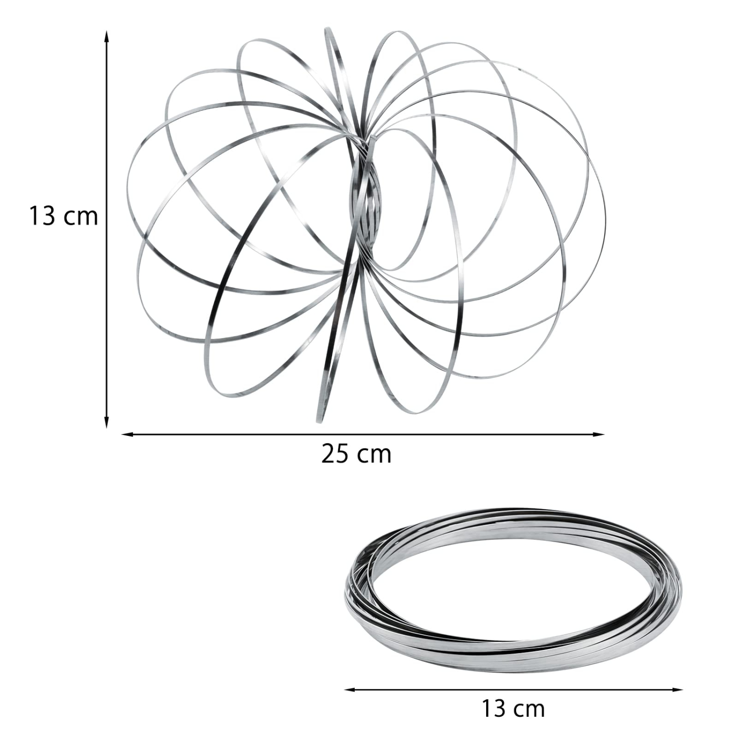 Flow Ring Kinetic Spring Slinky Toy | Multi Sensory, Interactive, Educational 3D Shaped Arm Spinner Magic Rings, Bracelet, High Grade Single Strand