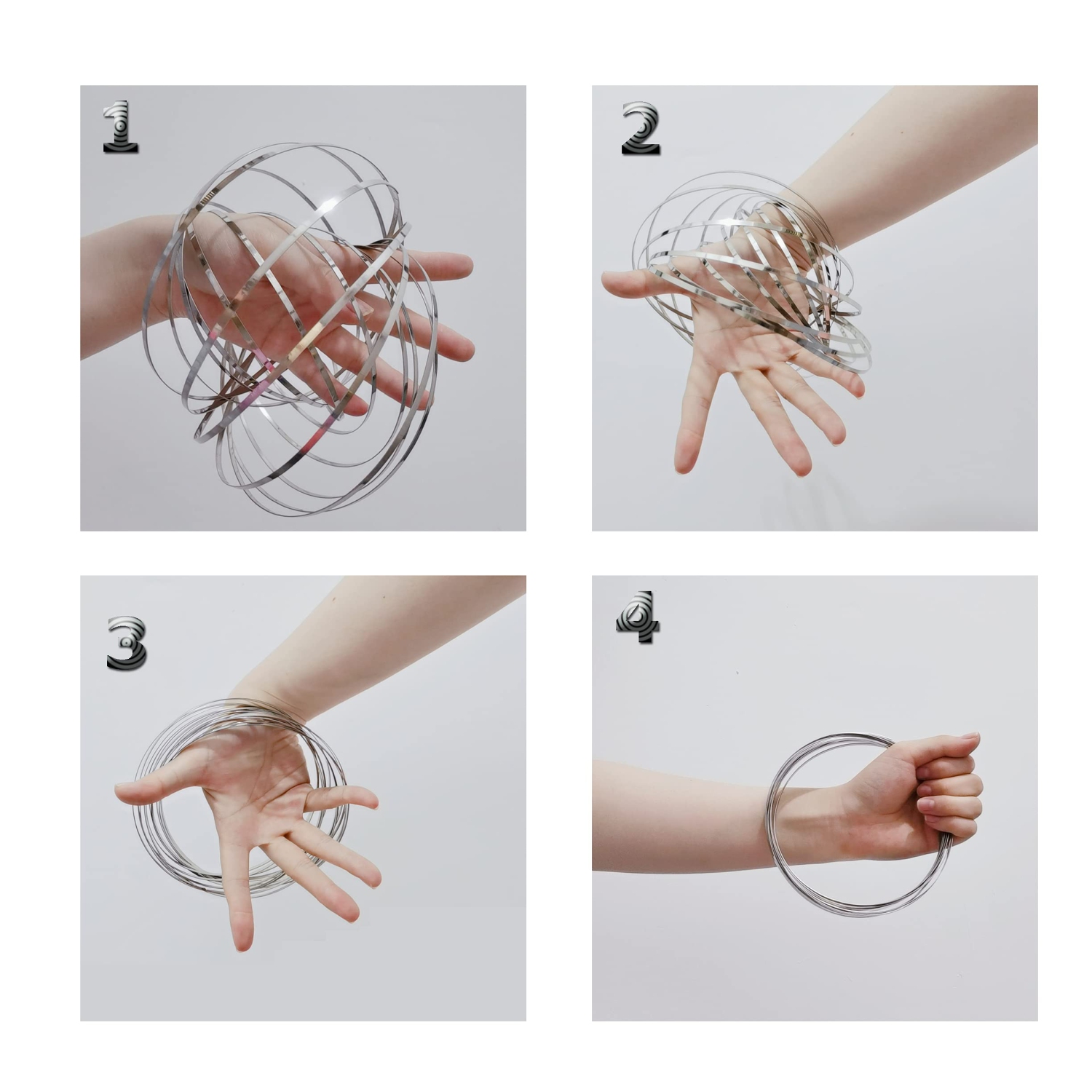 High quality thick Stainless Steel Firm Flow Ring Magic Bracelet Toy,Educational