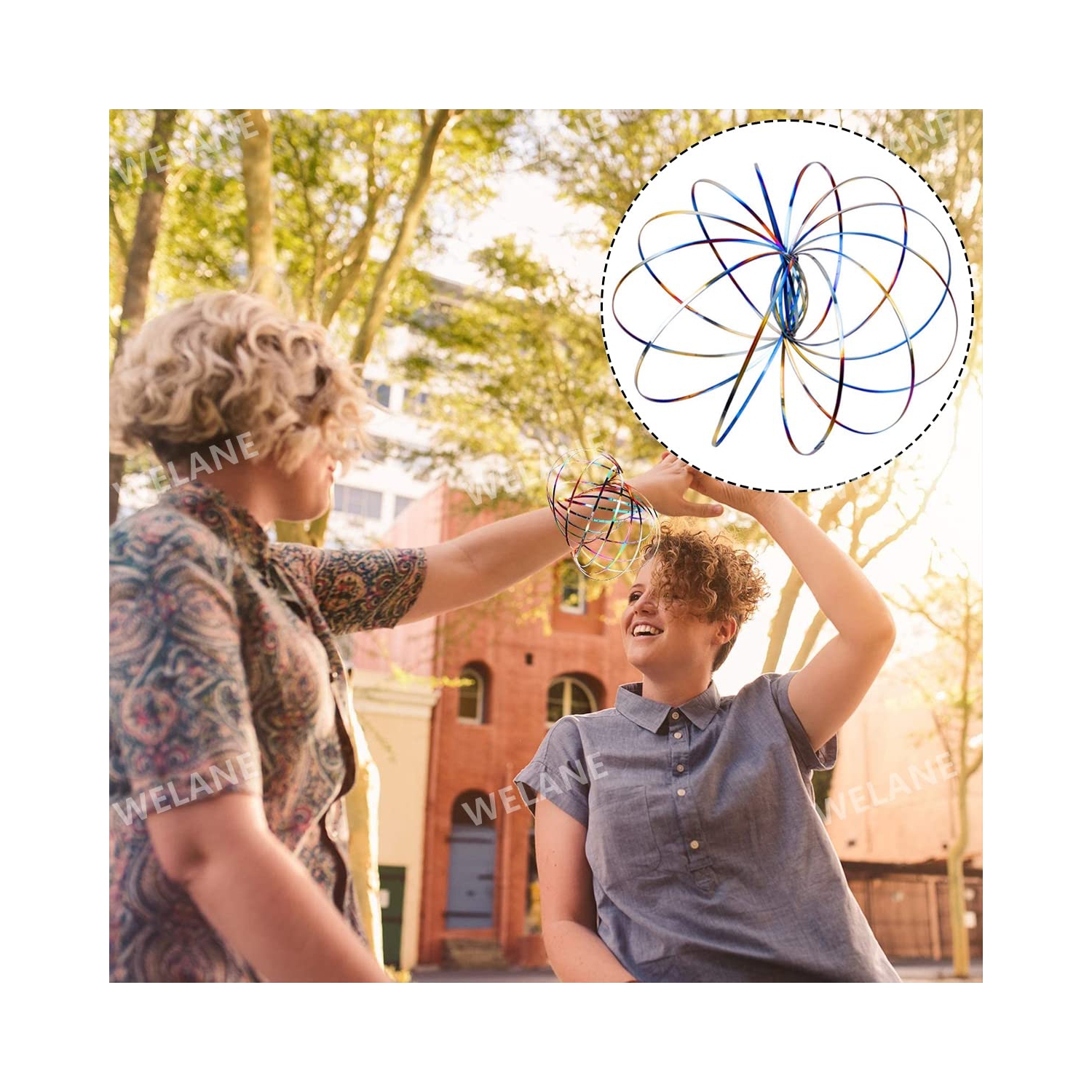 Magic Flow Ring, Thick Stainless Steel Arm Flow Rings Spring Toy for Kids Gift, Party, Toy Party, Magic Show