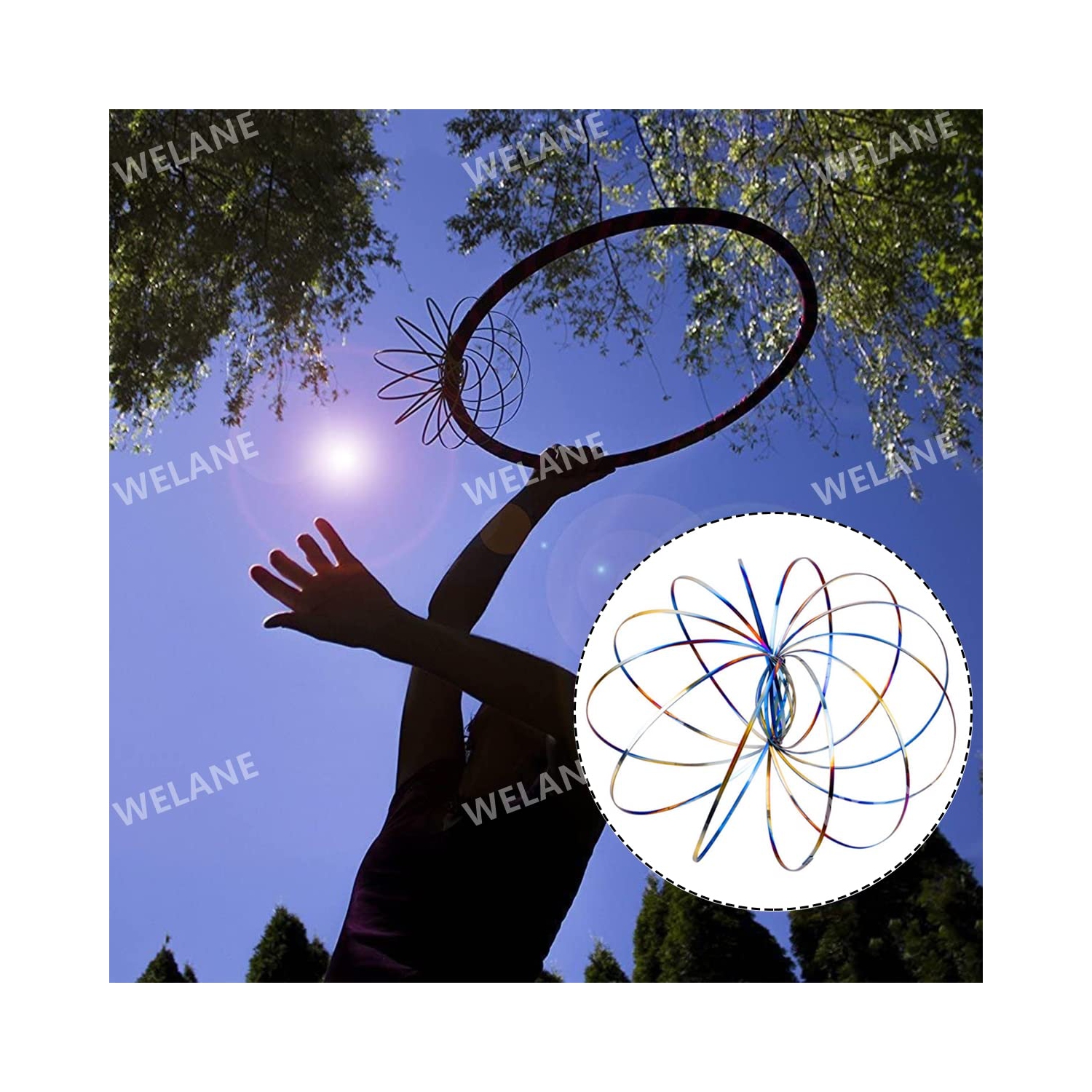 Magic Flow Ring, Thick Stainless Steel Arm Flow Rings Spring Toy for Kids Gift, Party, Toy Party, Magic Show