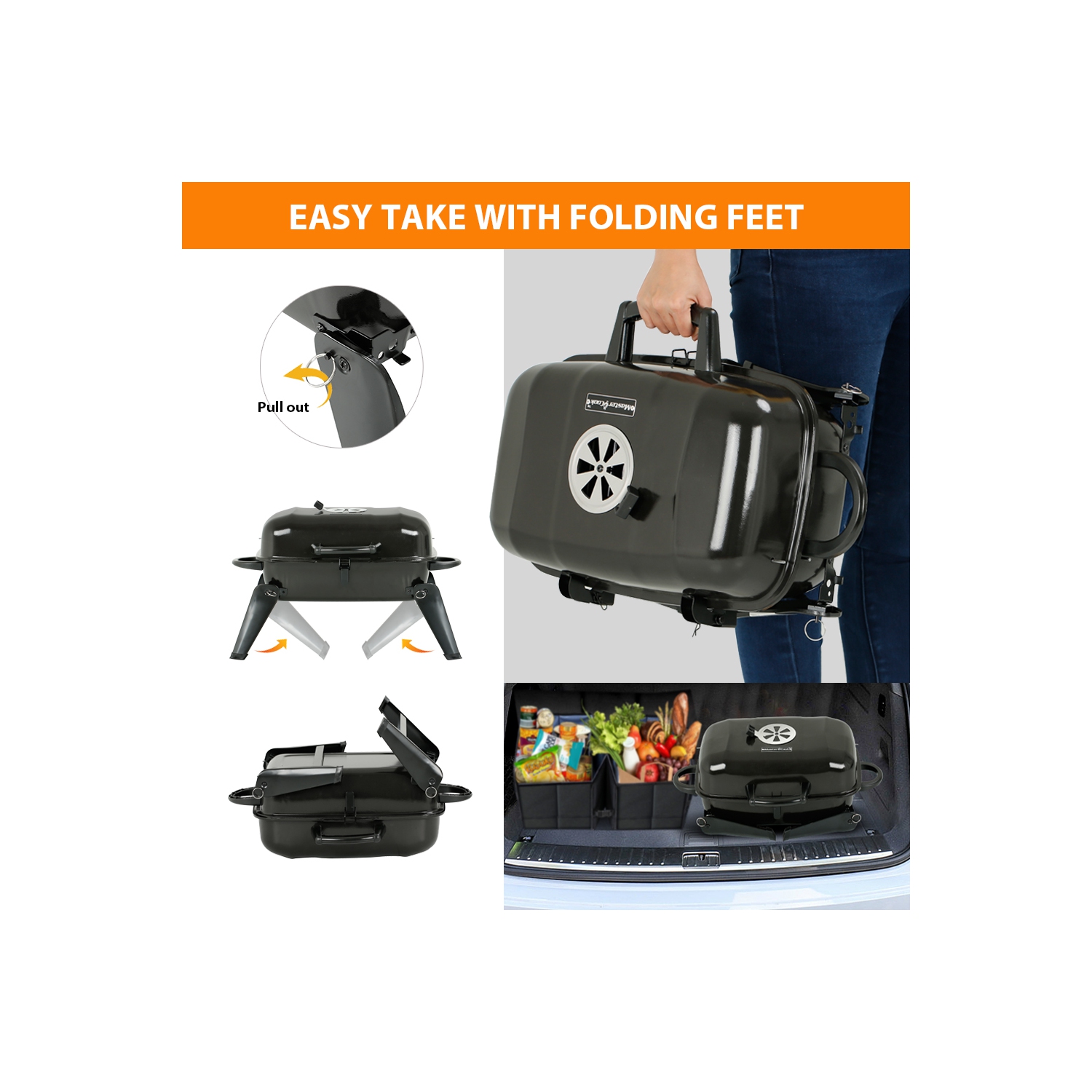 17 po Barbecue portatif au charbon de bois