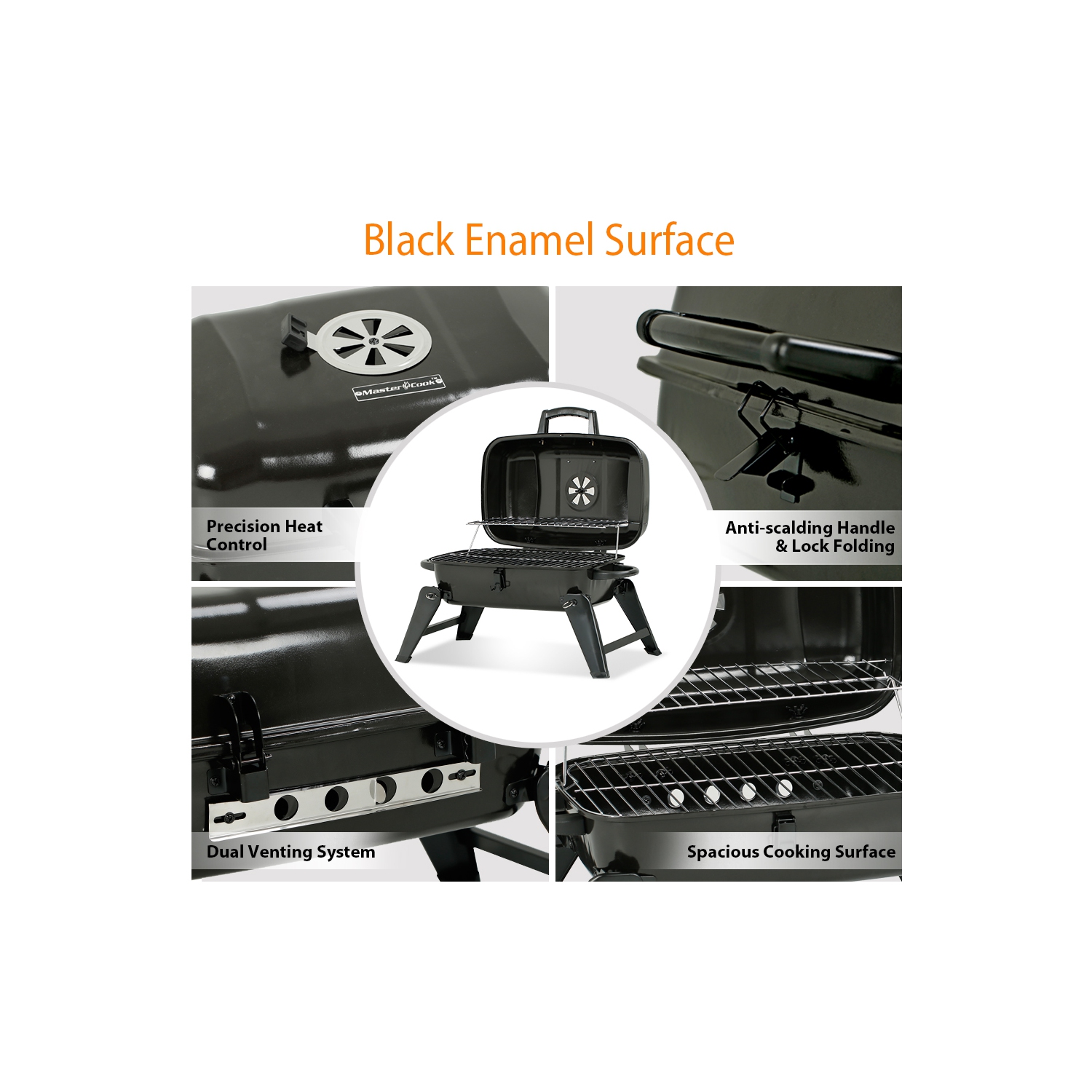 17 po Barbecue portatif au charbon de bois