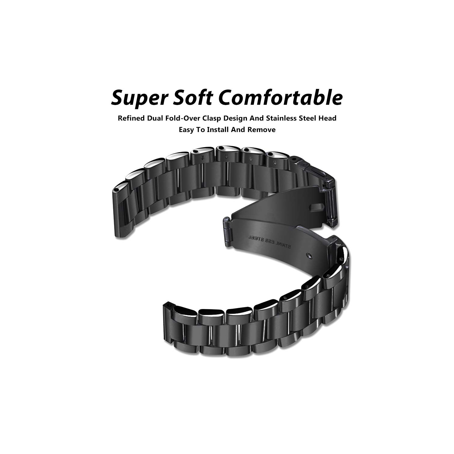 Suoman for Fitbit Versa 4 / Versa 3 / Sense 2 / Fitbit Sense Metal Bands Men Women,Ultra-Thin Lightweight Stainless Steel Wristbands with Tools Solid