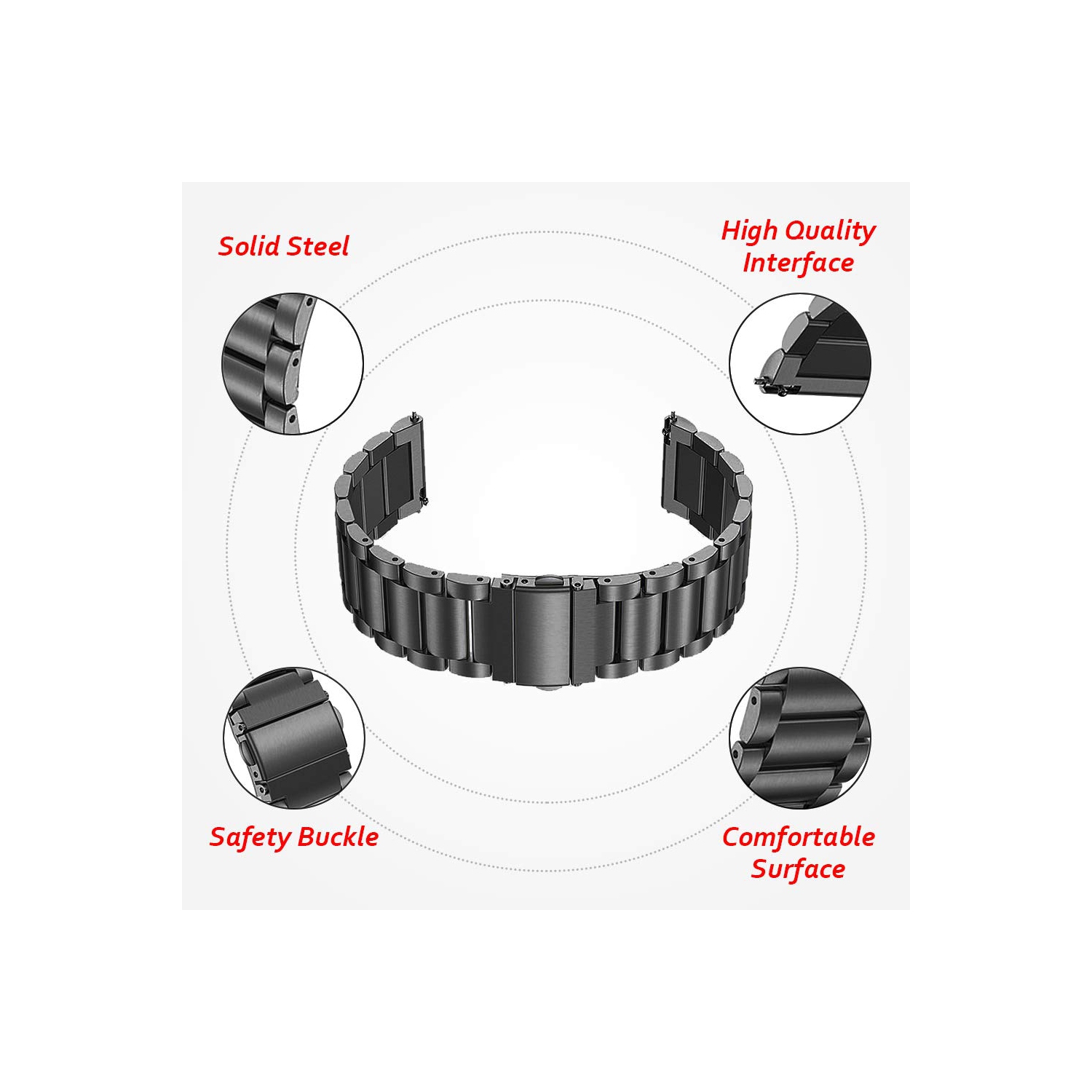 Suoman for Fitbit Versa 4 / Versa 3 / Sense 2 / Fitbit Sense Metal Bands Men Women,Ultra-Thin Lightweight Stainless Steel Wristbands with Tools Solid