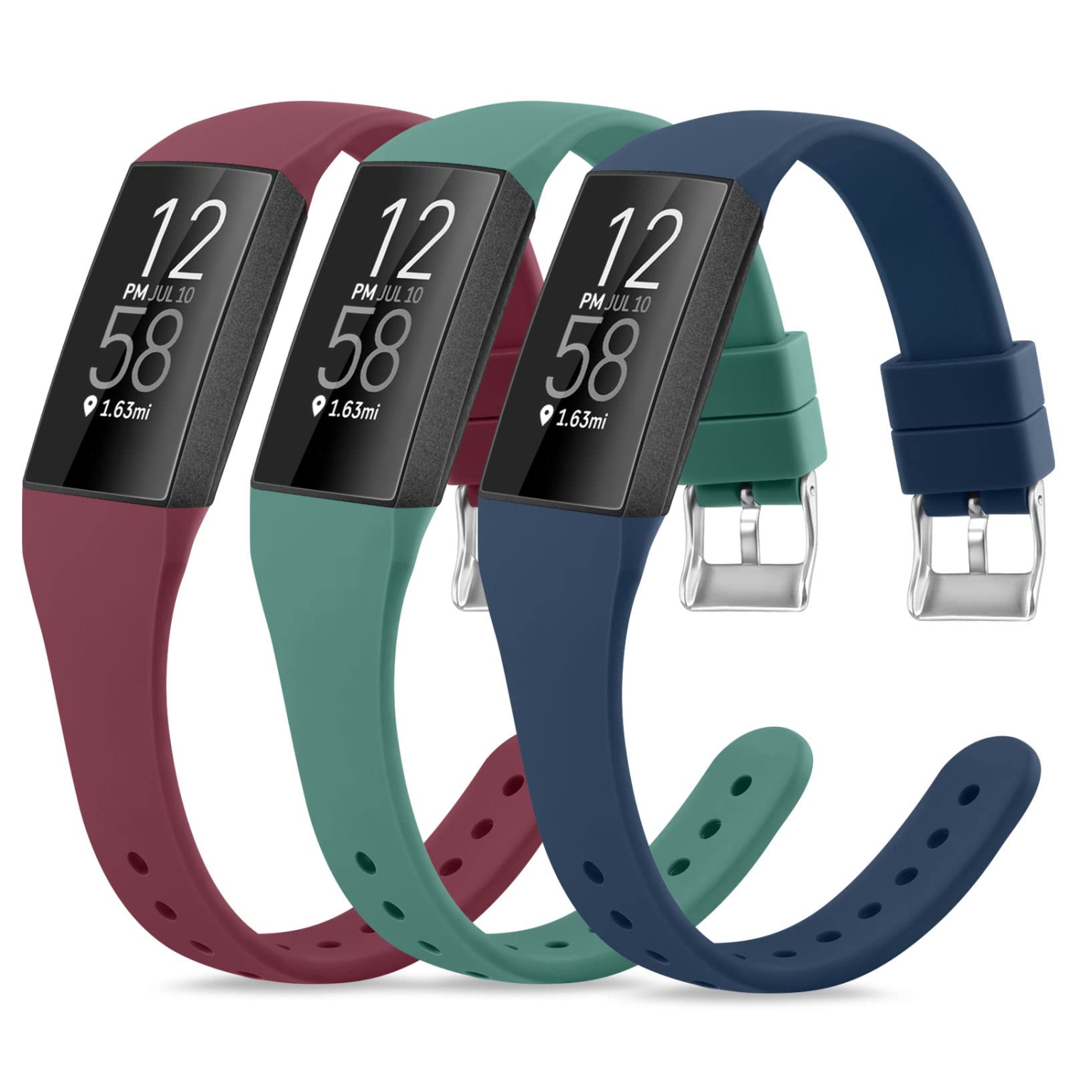 Slim Bands Compatible with Fitbit Charge 4 / Charge 3 / Charge 3 SE Bands, Classic Soft Replacement Wristband Sport Strap for Fitbit Charge 4 and