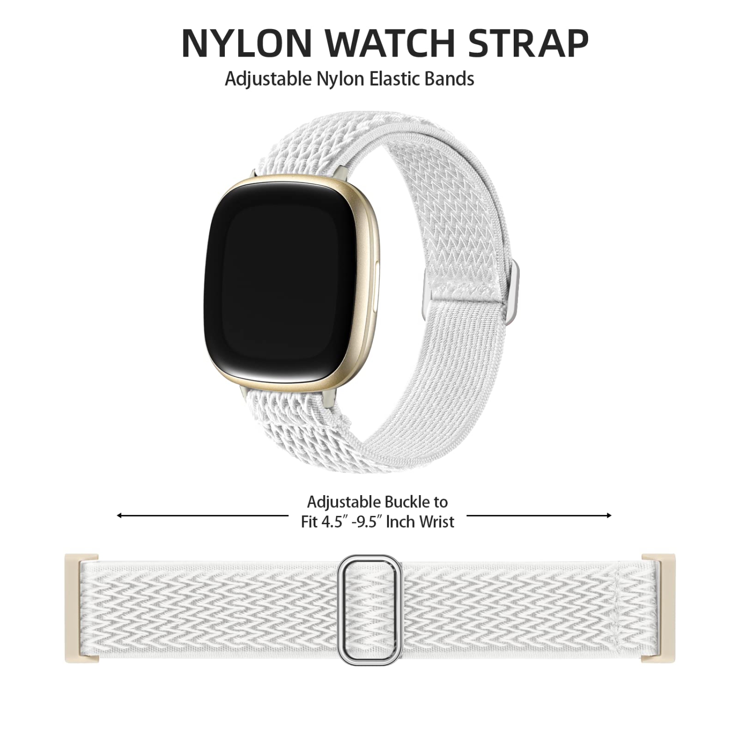 Bracelets Versa 3 Fitbit/bracelets Versa 4 Fitbit/Sense/Sense 2 pour femmes, bracelet sport en nylon élastique à boucle Solo ajustable pour montre