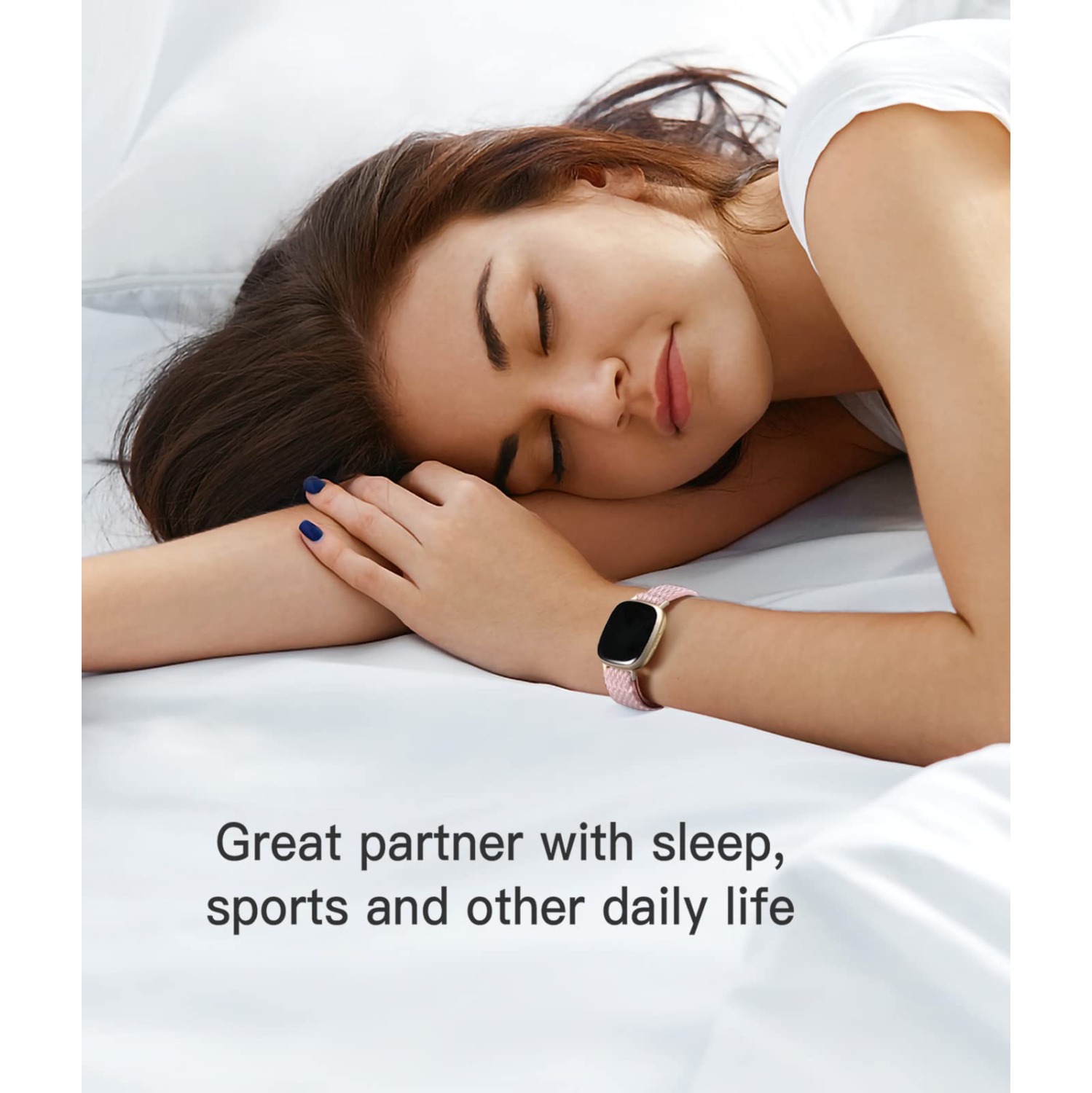 Bracelets Versa 3 Fitbit/bracelets Versa 4 Fitbit/Sense/Sense 2 pour femmes, bracelet sport en nylon élastique à boucle Solo ajustable pour montre