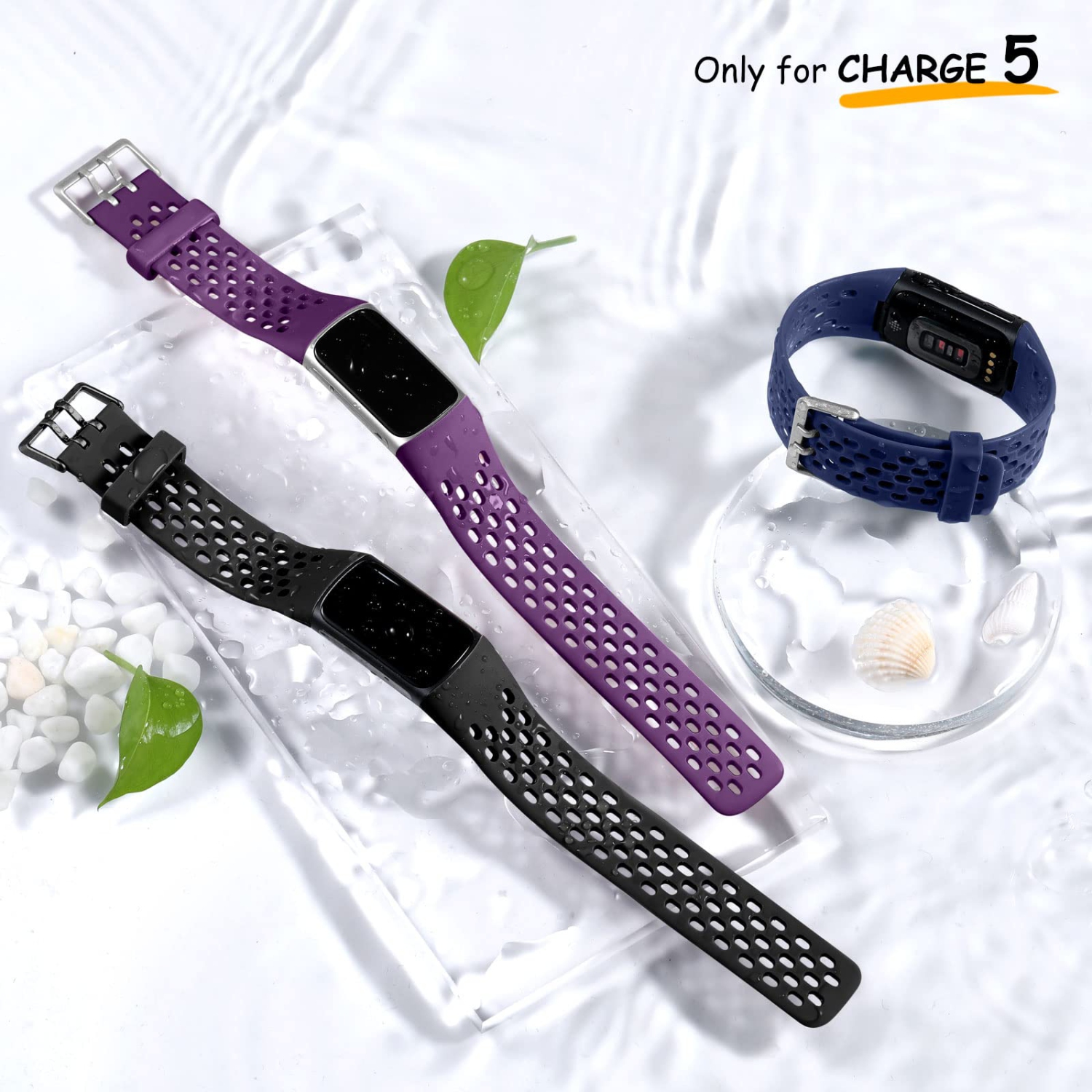 Fitbit Charge 5 Bands for Women Men, Breathable and Waterproof Wristband Replacement Bracelet Strap for Fitbit Charge 5 Fitness Tracker Accessories,
