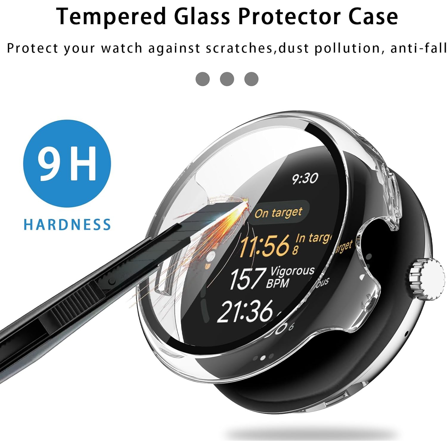 4‑Pack Hard Polycarbonate Screen Guard Shell Cases for Google Pixel Watch Series 3/2/1 41 mm – Rigid 9H PC Protective Cover with Precise Fit & Edge