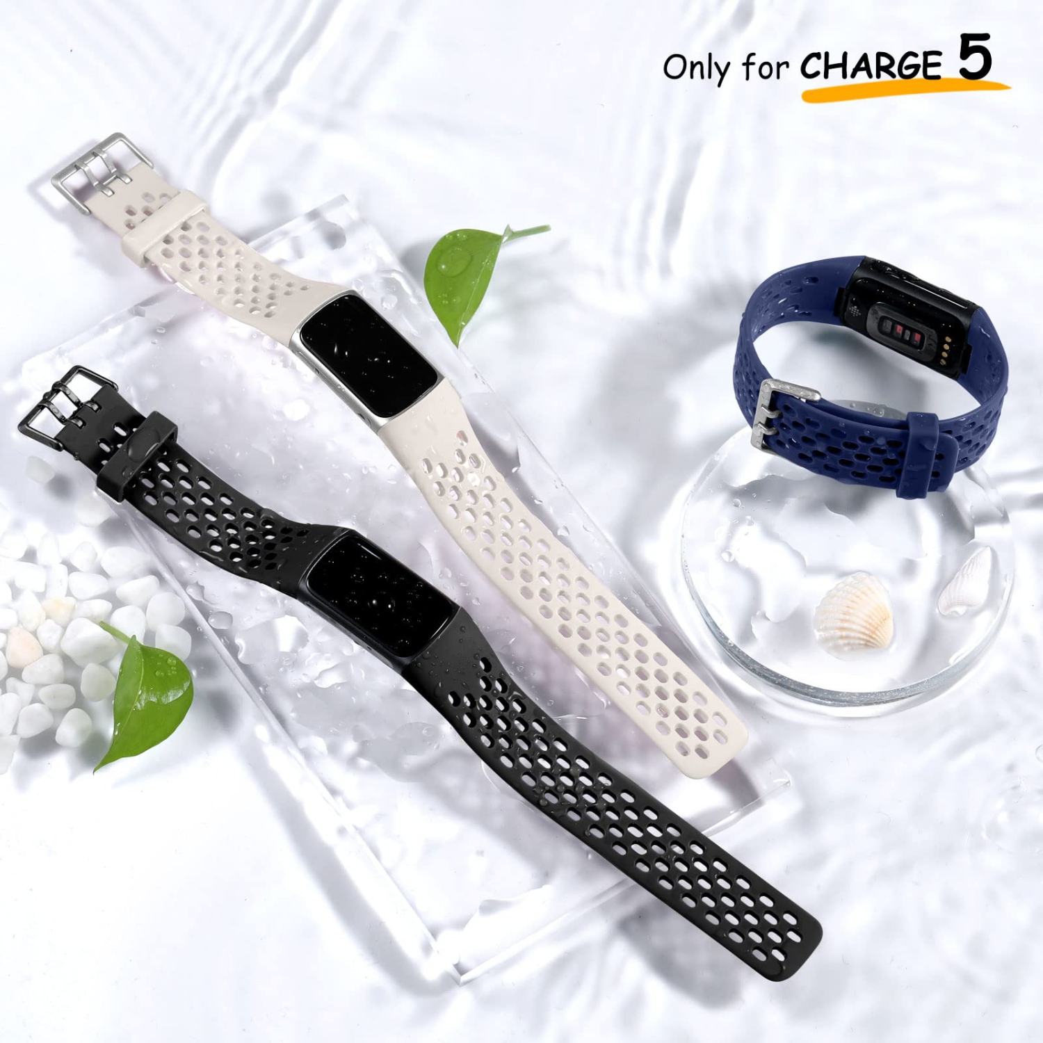 Fitbit Charge 5 Bands for Women Men, Breathable and Waterproof Wristband Replacement Bracelet Strap for Fitbit Charge 5 Fitness Tracker Accessories,