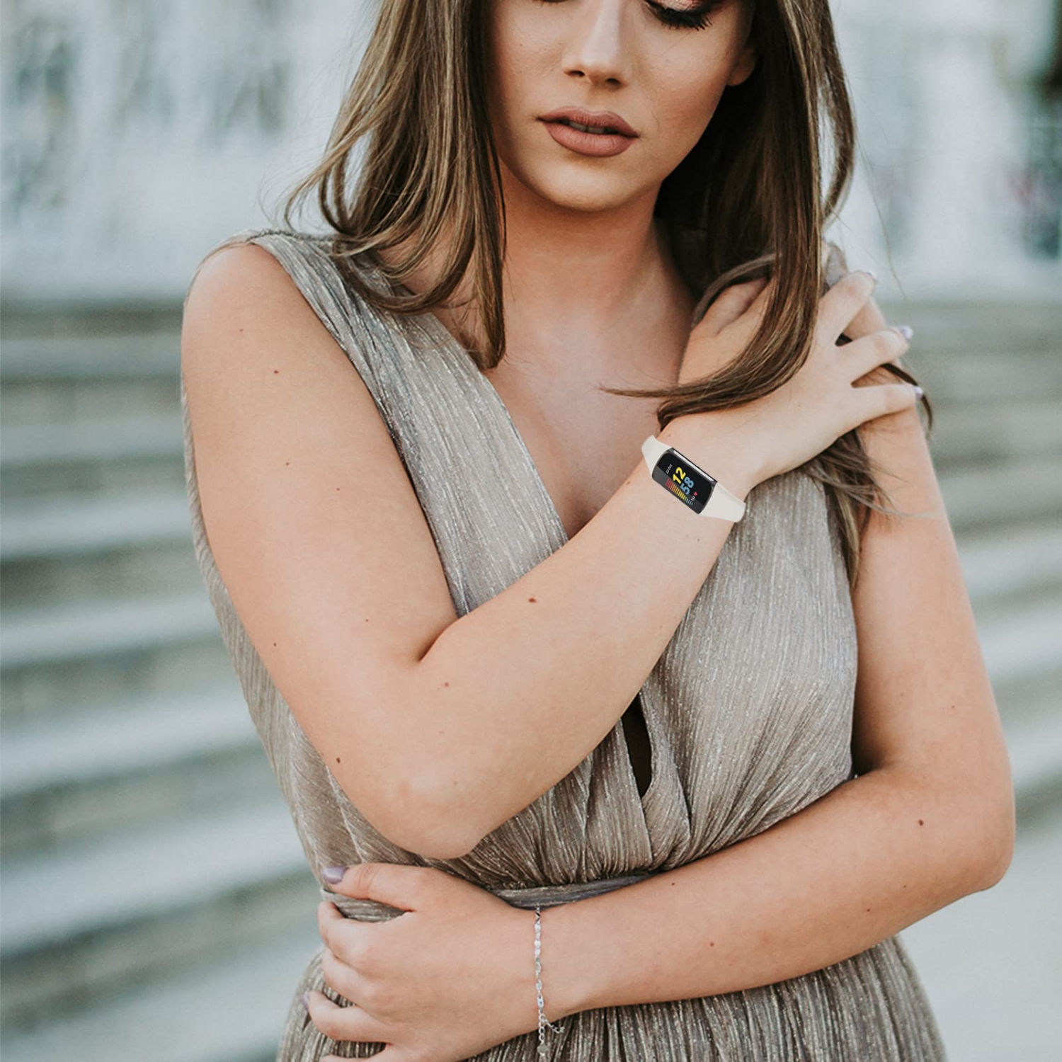 Bracelets pour femmes charge 5 de Fitbit, bracelets sport souples et étroits ajustables pour moniteur d’activité avancé charge 5 de Fitbit