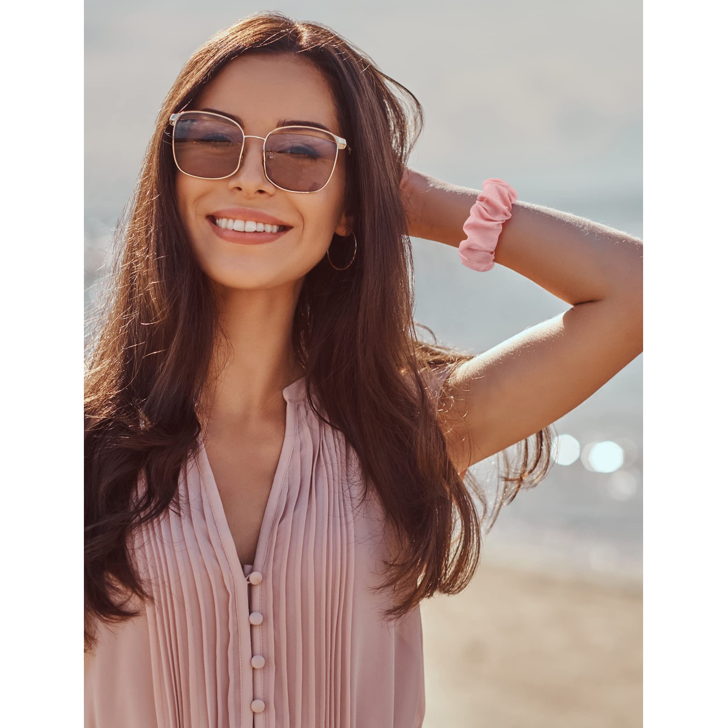 3 Packs Scrunchie Bands Compatible with Fitbit Charge 5 Bands for Women Girls Elastic Soft Cloth Fabric Strap Stretchy Cute Pattern Printed Bracelet