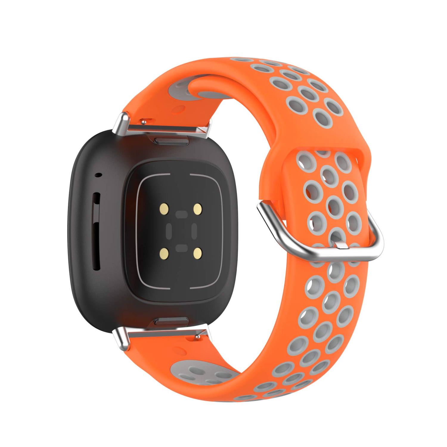 Fitbit Versa 4/Versa 3/Sense 2/bracelets Fitbit Sense à connecteur en métal, bracelet en silicone souple pour hommes, bracelet sport léger et