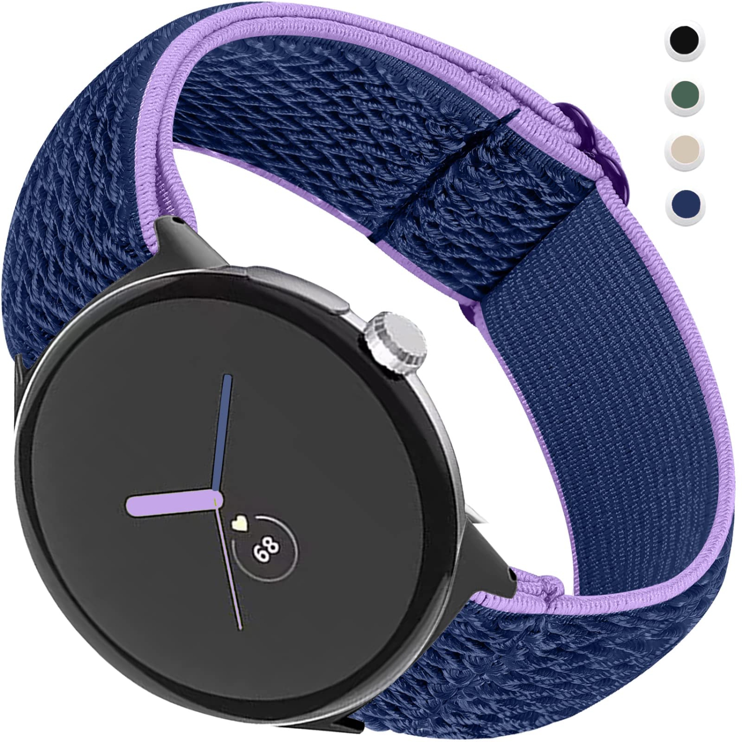 NINKI Stretchy Nylon Band Compatible Google Pixel Watch Bands Men Women,Adjustable Sport Breathable Soft Wristband Loop Woven Strap for Google Pixel