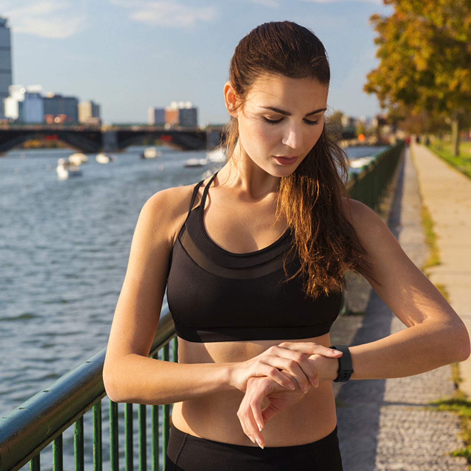 Silicone Bands for Fitbit Sense 2/Sense/Versa 3/Versa 4 Bands Women Men, Soft Sport Bands Replacement Wristbands for Fitbit Sense & Sense 2/Versa 3 &