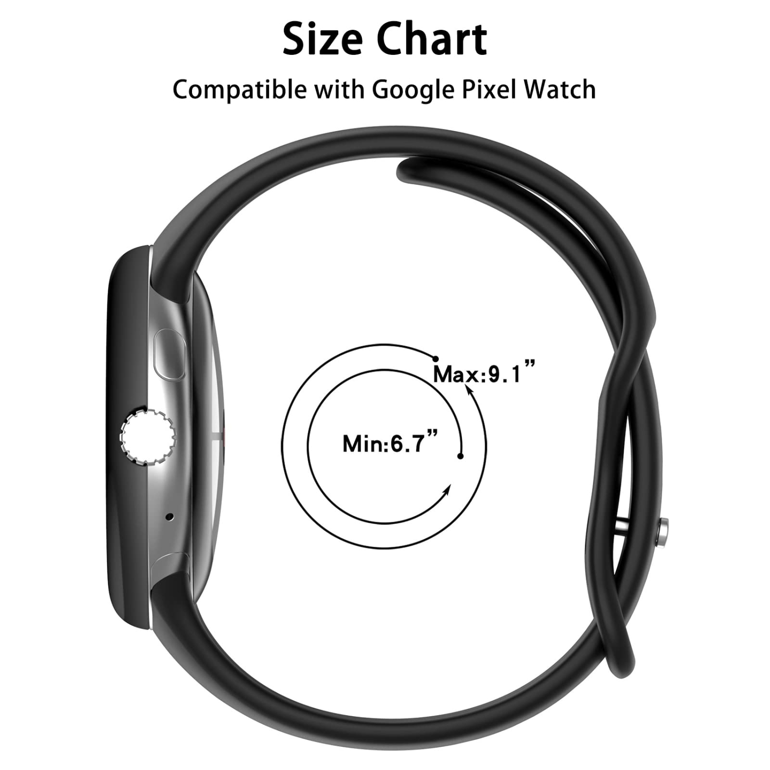 Lyfatz Compatible With Google Pixel Watch Bands for Women Men, Slim Thin Stylish Durable Soft Silicone Slim Hollow Out Sport Watch Bands for Google