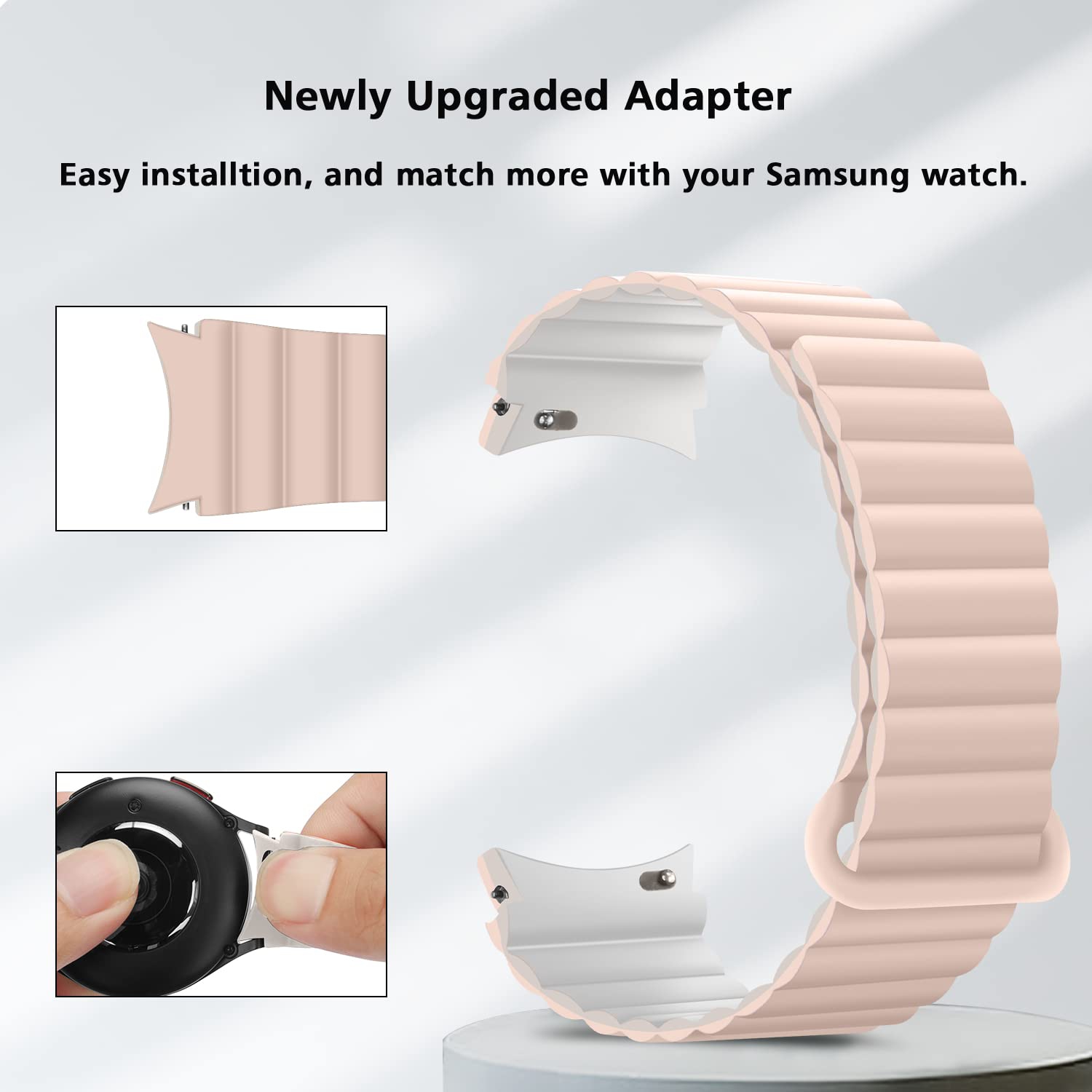 Bracelets HITZEE compatibles avec les bracelets Galaxy Watch 4 40 mm de Samsung Galaxy Watch 5, bracelet sport à boucle magnétique 20 mm en silicone
