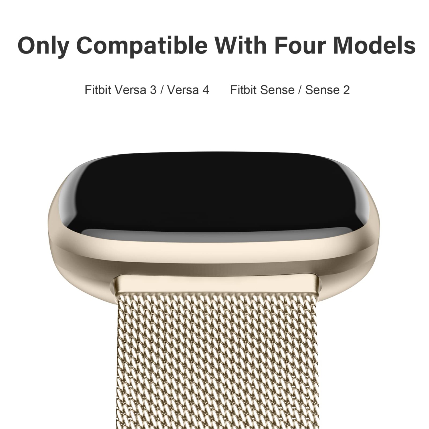 JQMUHLC – bracelets en acier inoxydable pour Versa 3/Sense et montre intelligente Sense 2/Versa 4 de Fitbit pour femmes, élégant bracelet ajustable à