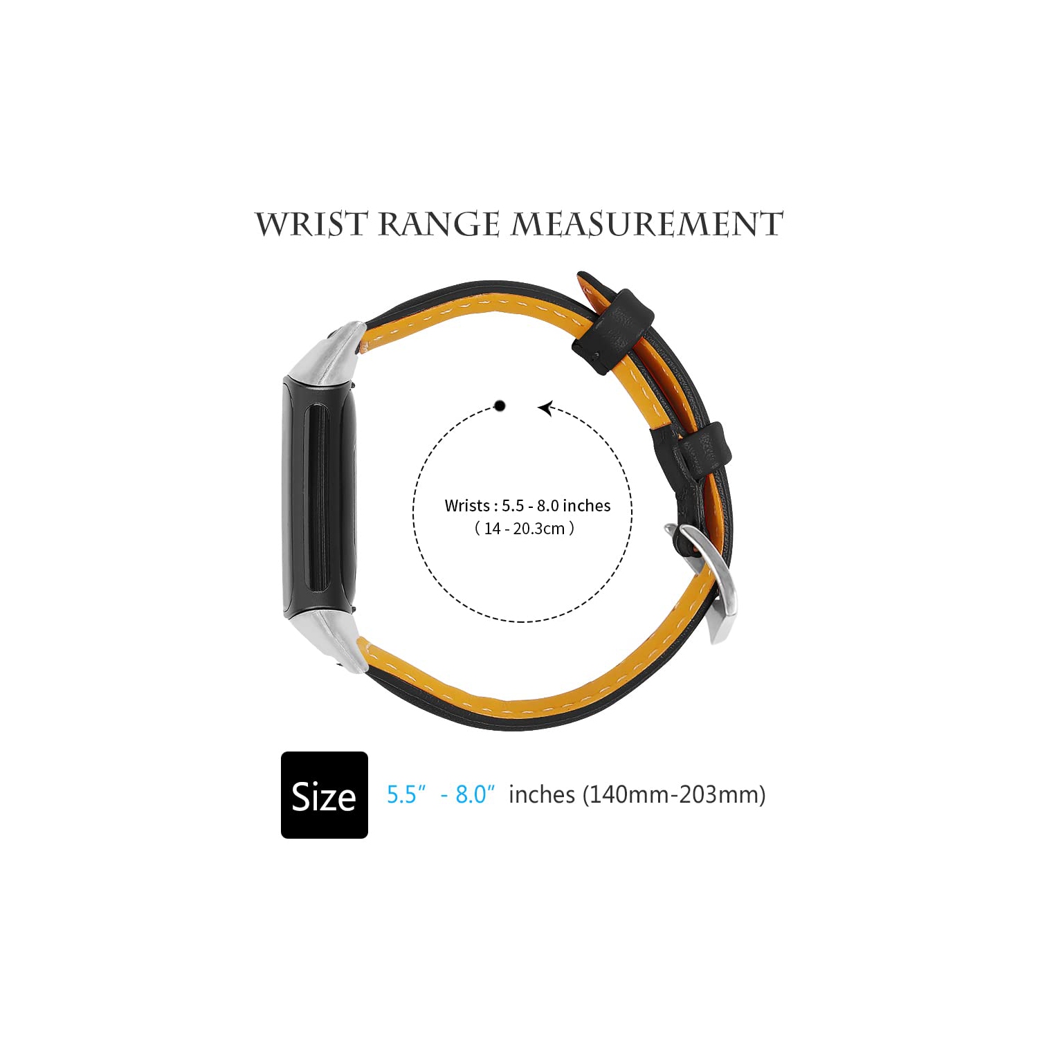 Fitbit Charge 5 Leather Band Women Men, Classic Genuine Leather Wristband Adjustable Bracelet Sport Straps for Charge 5 Accessories