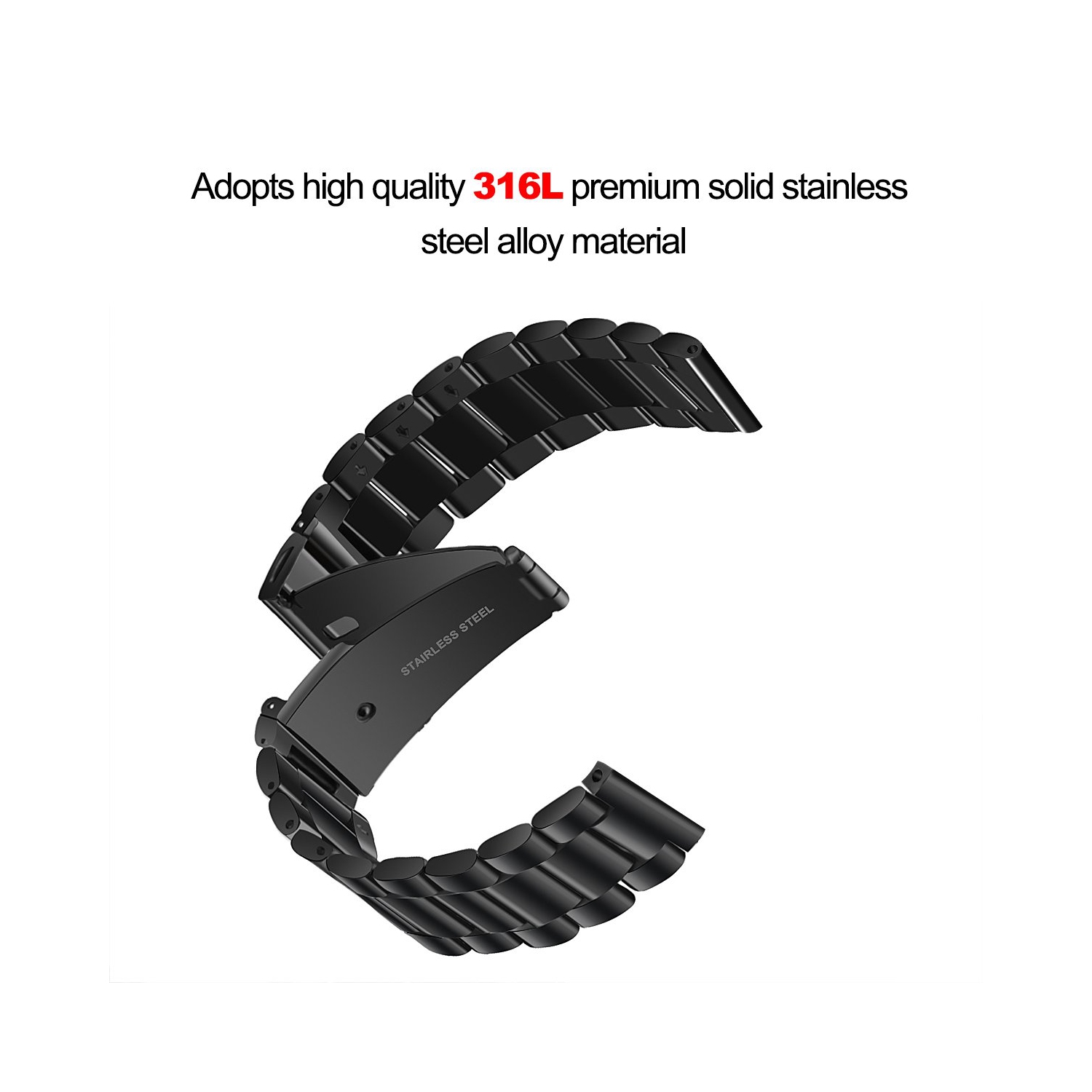 Fitbit Versa 3 bands/Versa 4 band/Fitbit Sense/Sense 2 Metal Solid Stainless Steel Replacement Bracelet Wristband for Fitbit Versa 3/4 & Fitbit