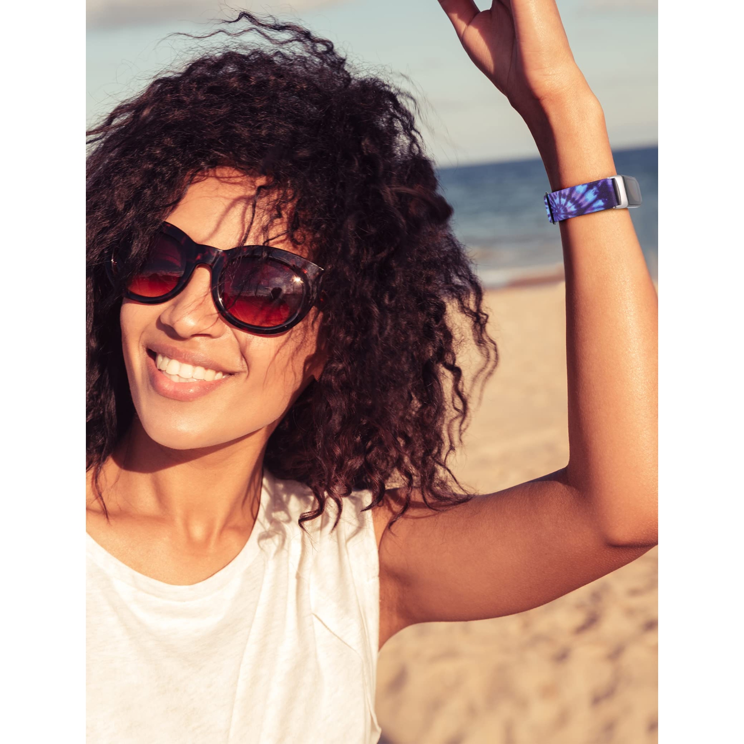 2 Packs Compatible with Fitbit Charge 5 Bands for Women Men Adjustable Elastic Solo Loop Strap Soft Nylon Sport Wristband Accessories for Charge 5