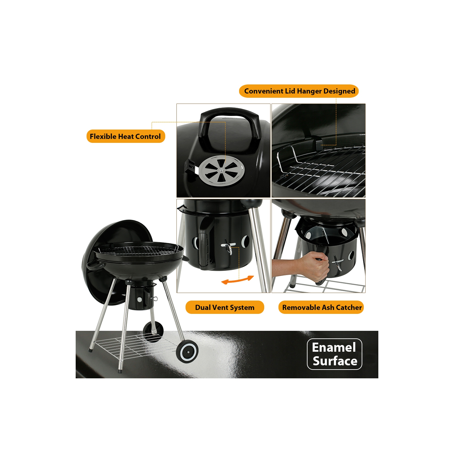 22'' Charcoal Kettle Grill