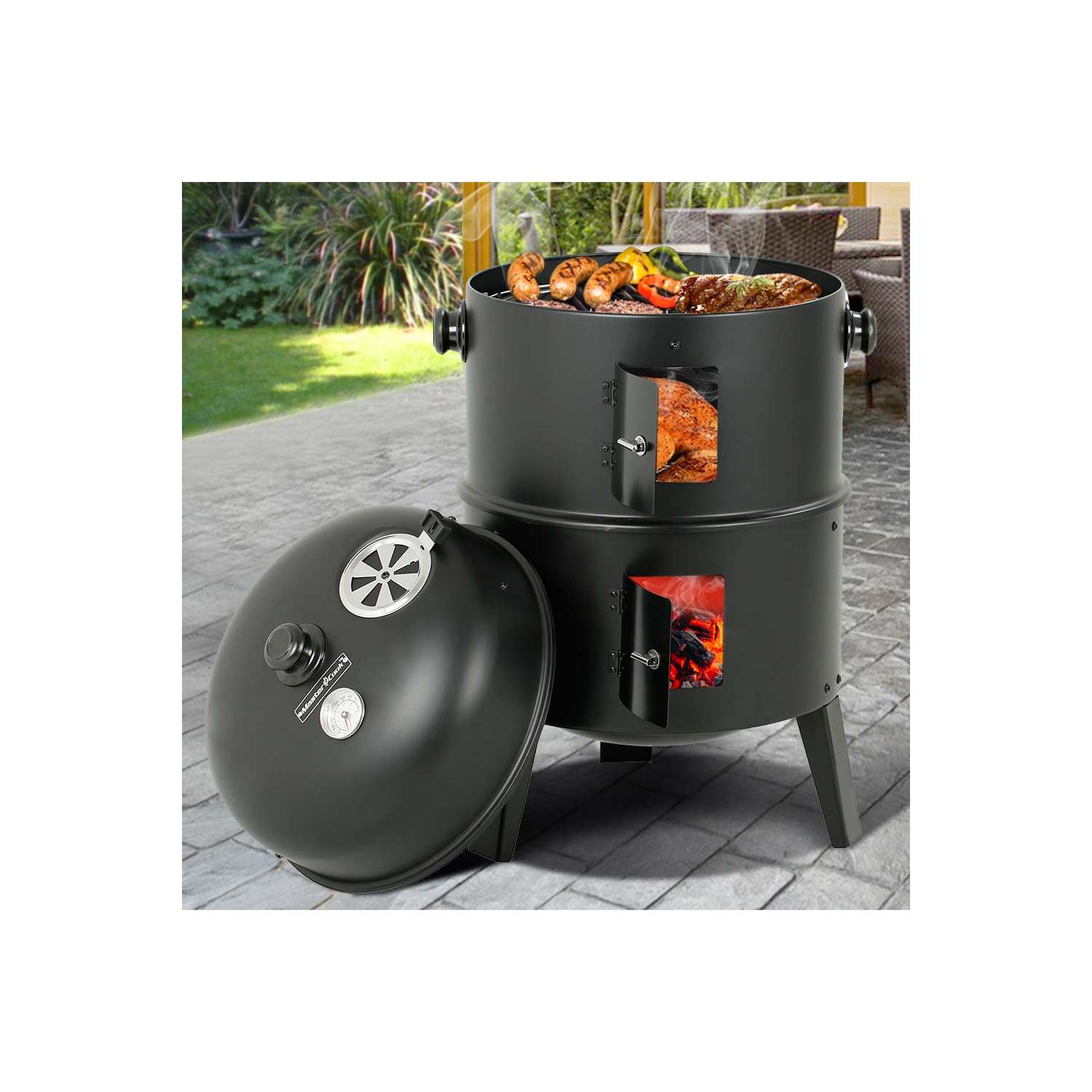 16'' Vertical Charcoal Smoker Grill
