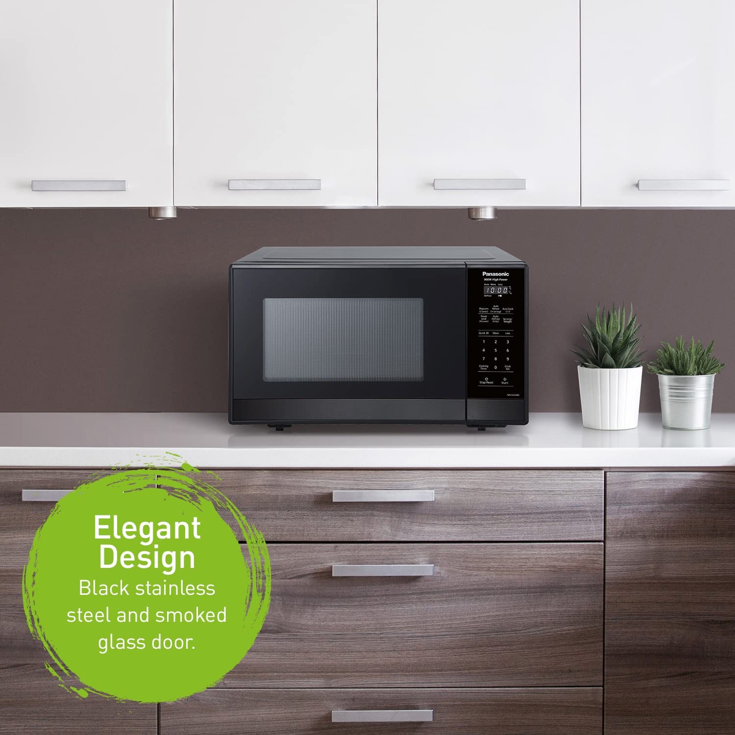 Boîte ouverte - Acier inoxydable noir 0,9 pi3 NN-SG448S de Panasonic