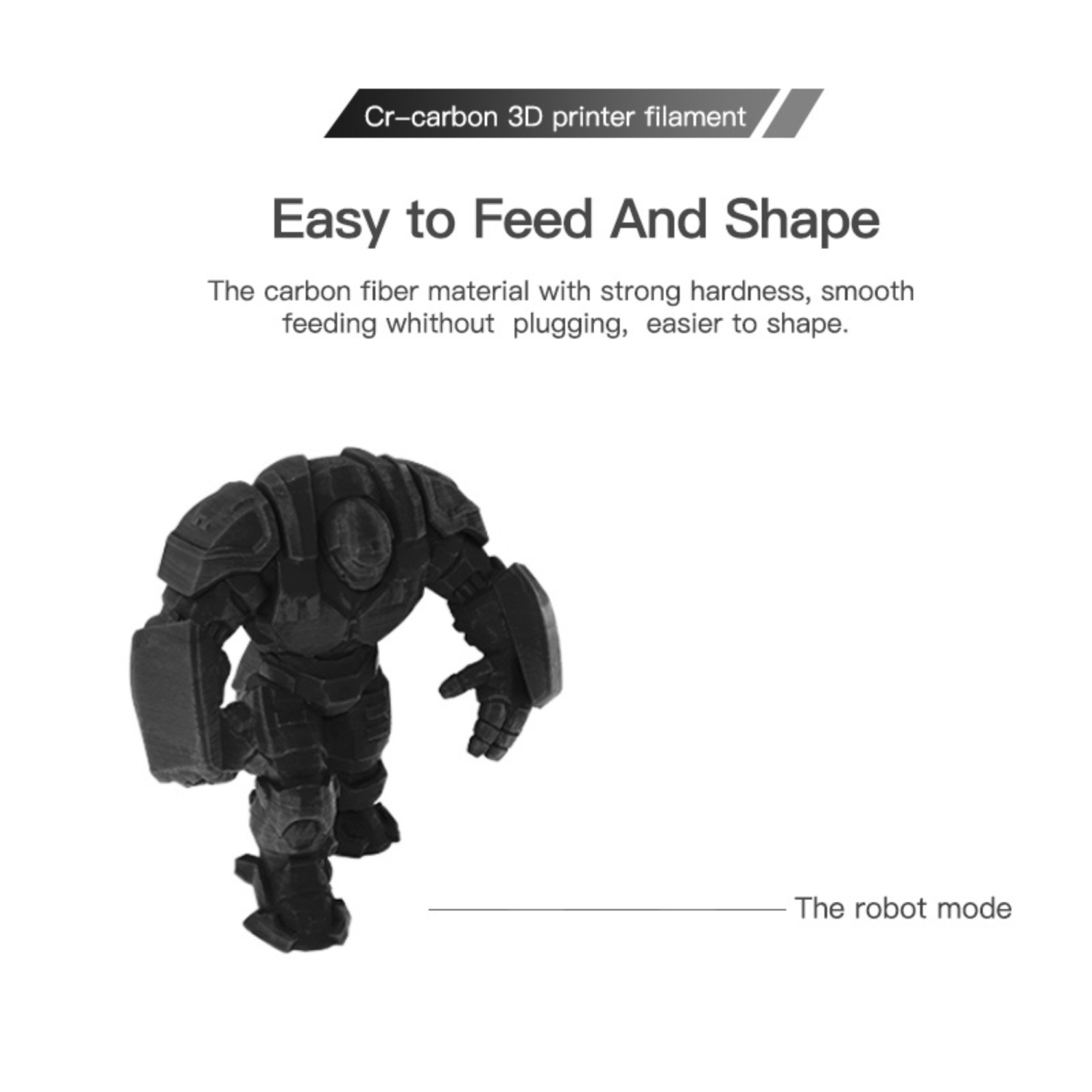 Creality CR-PLA 3D Printer Filament Bundle 1.75 mm, 1 kg per Spool- Carbon Fiber, Wood, Silver