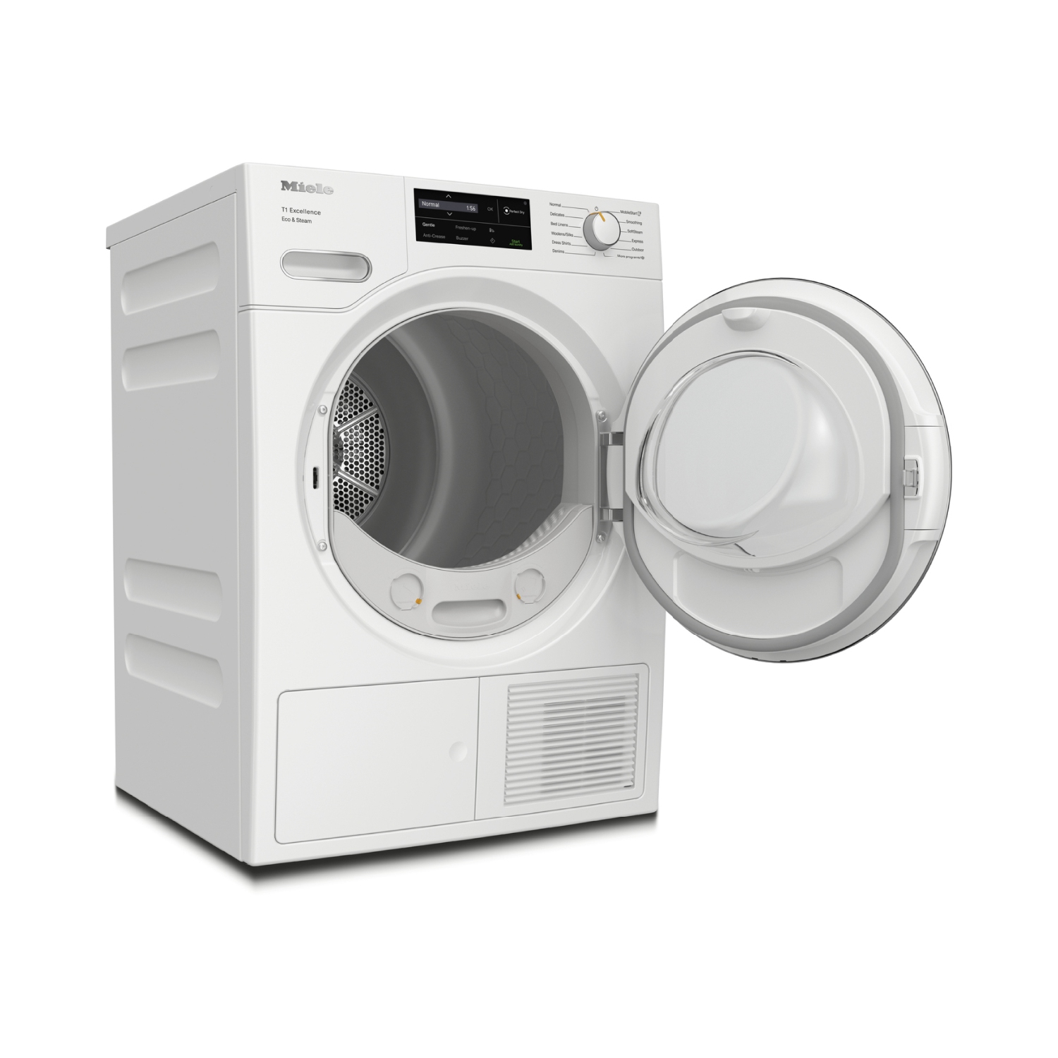 Sécheuse à pompe à chaleur Eco & Steam de Miele avec Miele@Home et SteamFinish - TXI680 WP Lotus White