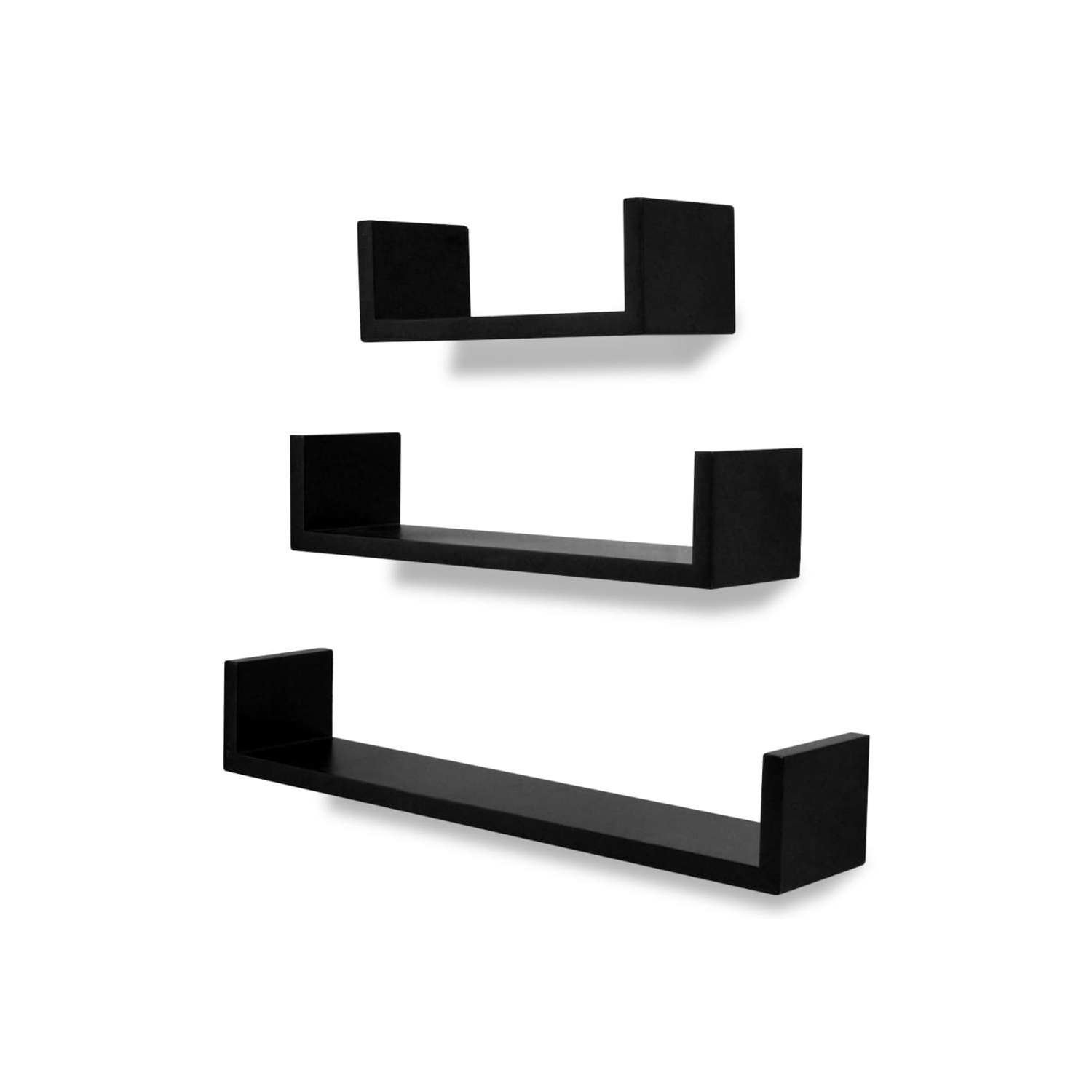 vidaXL Wall Shelves 6 pcs Black