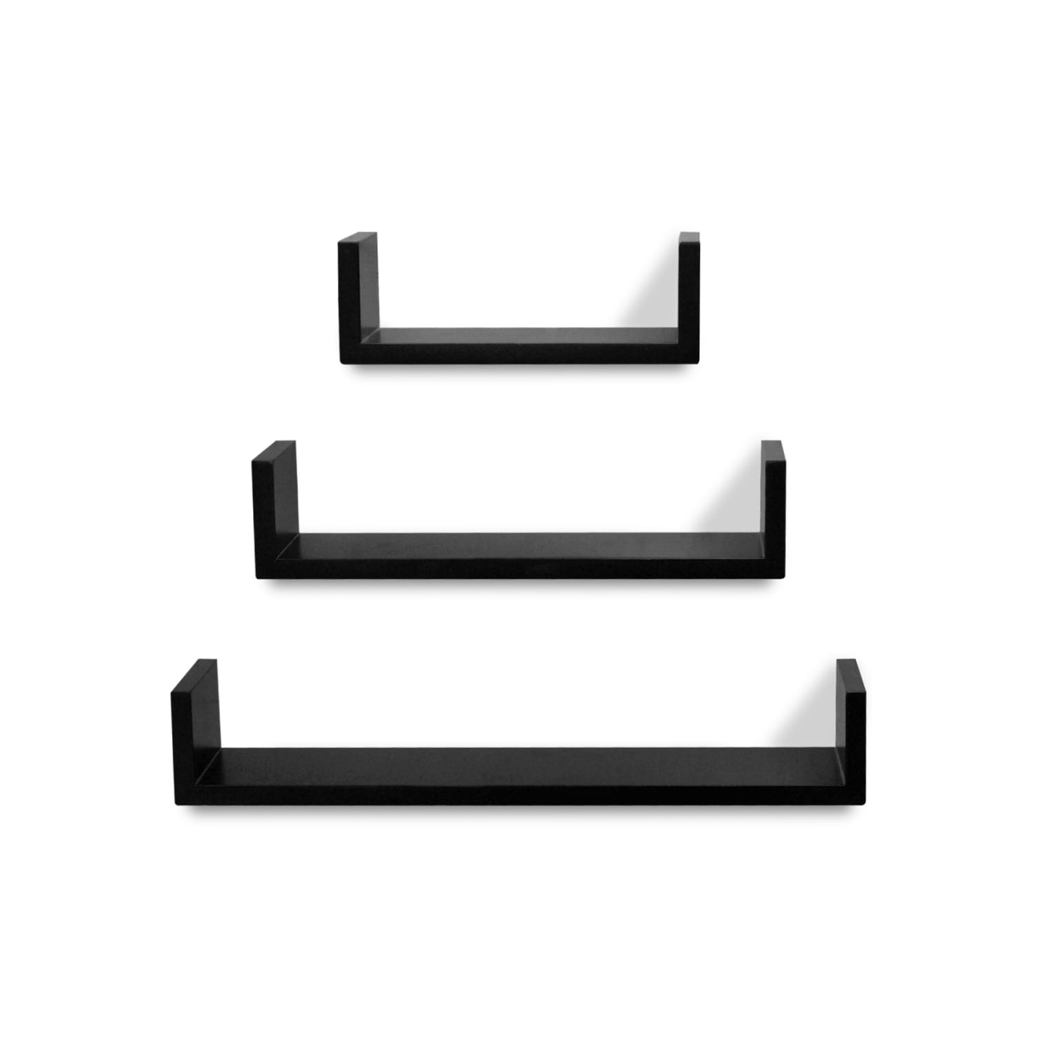 vidaXL Wall Shelves 6 pcs Black