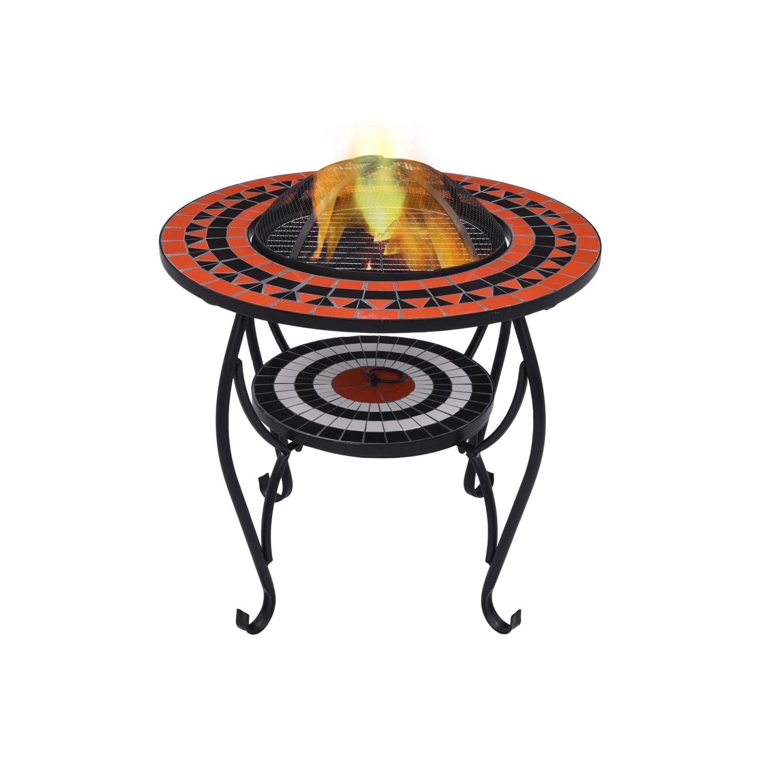 Table-foyer en céramique VidaXL Mosaic terre cuite et blanc 26.8 po