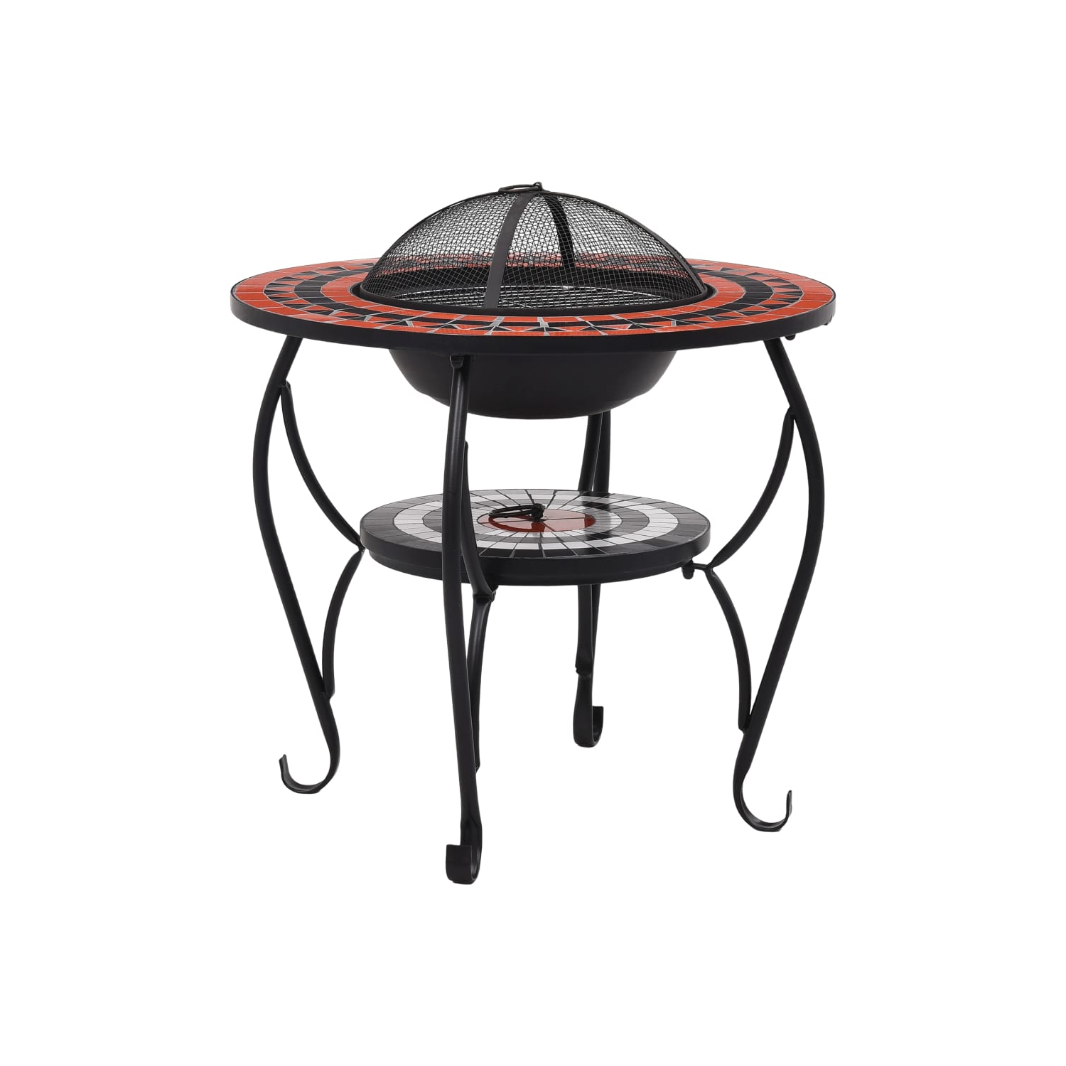 Table-foyer en céramique VidaXL Mosaic terre cuite et blanc 26.8 po