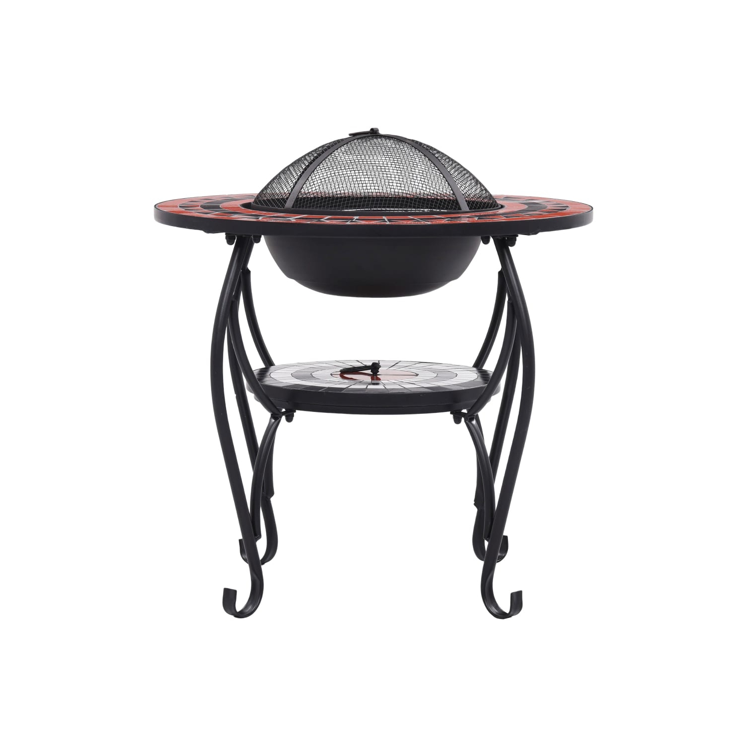 Table-foyer en céramique VidaXL Mosaic terre cuite et blanc 26.8 po