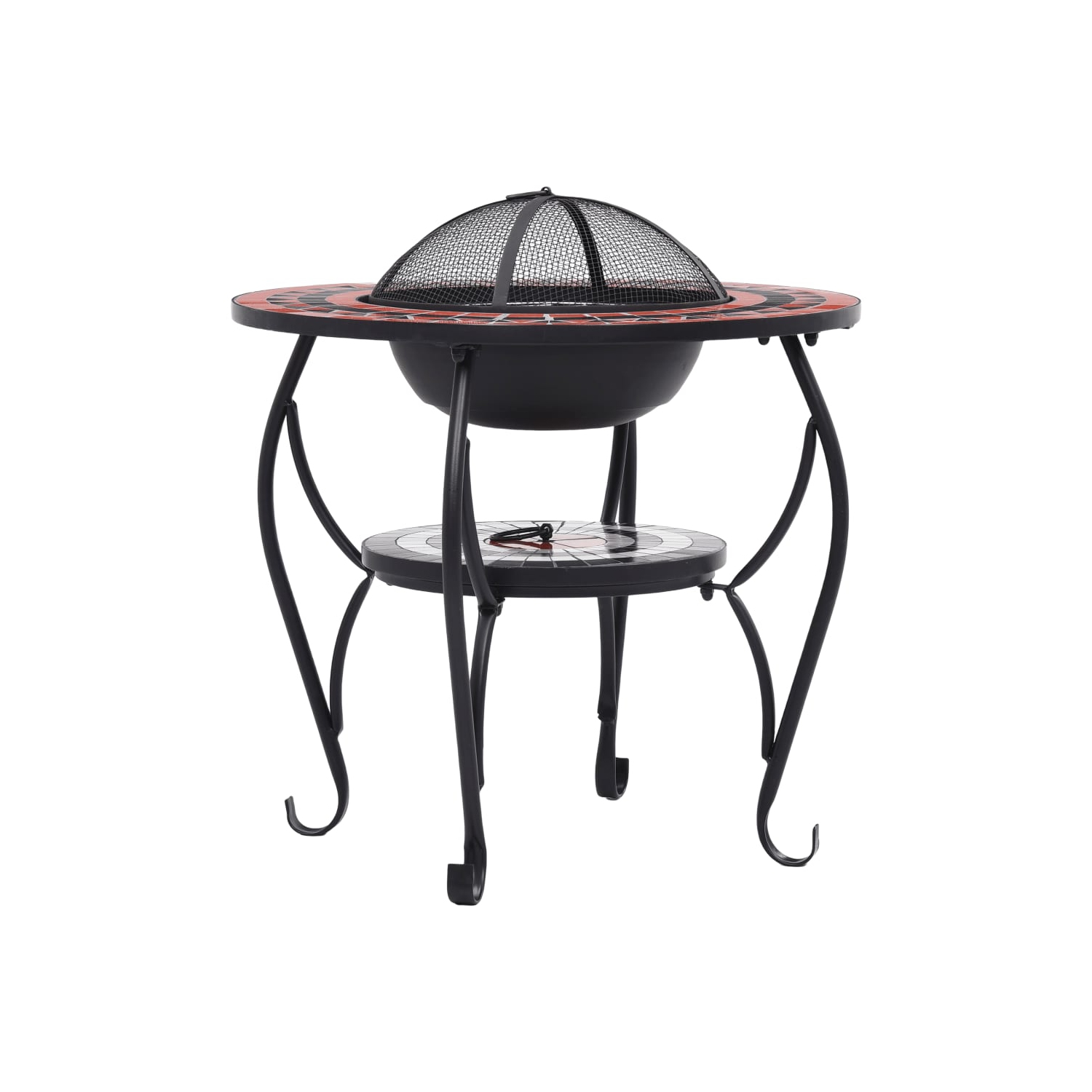 Table-foyer en céramique VidaXL Mosaic terre cuite et blanc 26.8 po