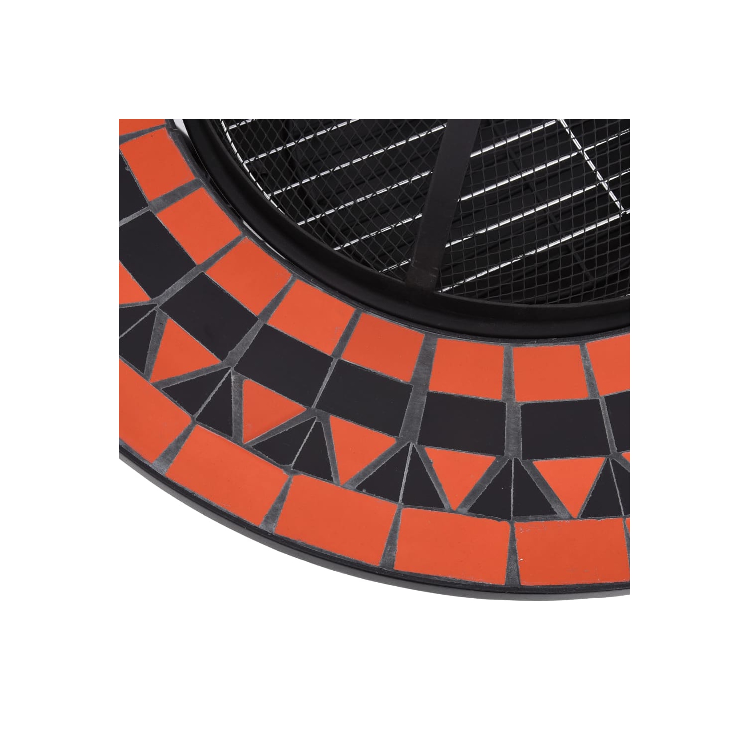 Table-foyer en céramique VidaXL Mosaic terre cuite et blanc 26.8 po