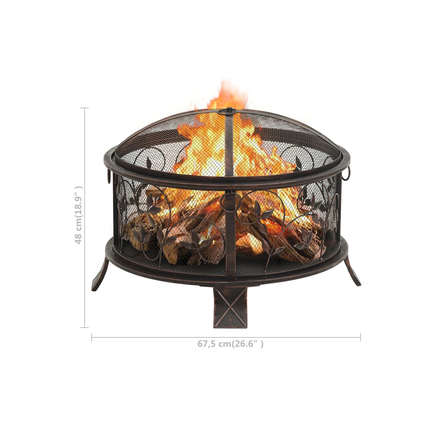 Foyer rustique VIDAXL avec tisonnier 26.6 XXL acier